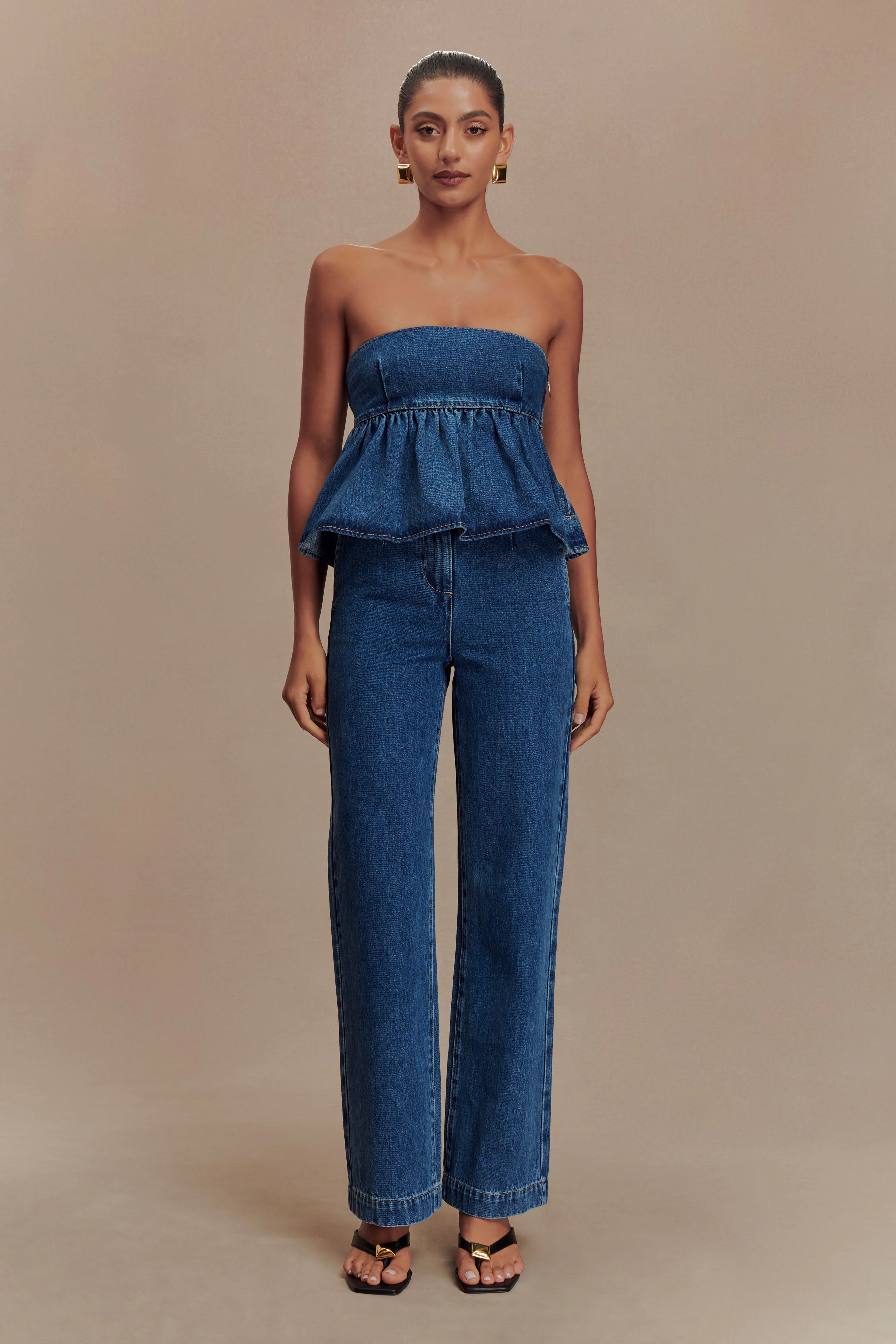 Pauline Strapless Denim Top - 90'S Blue - Image 5