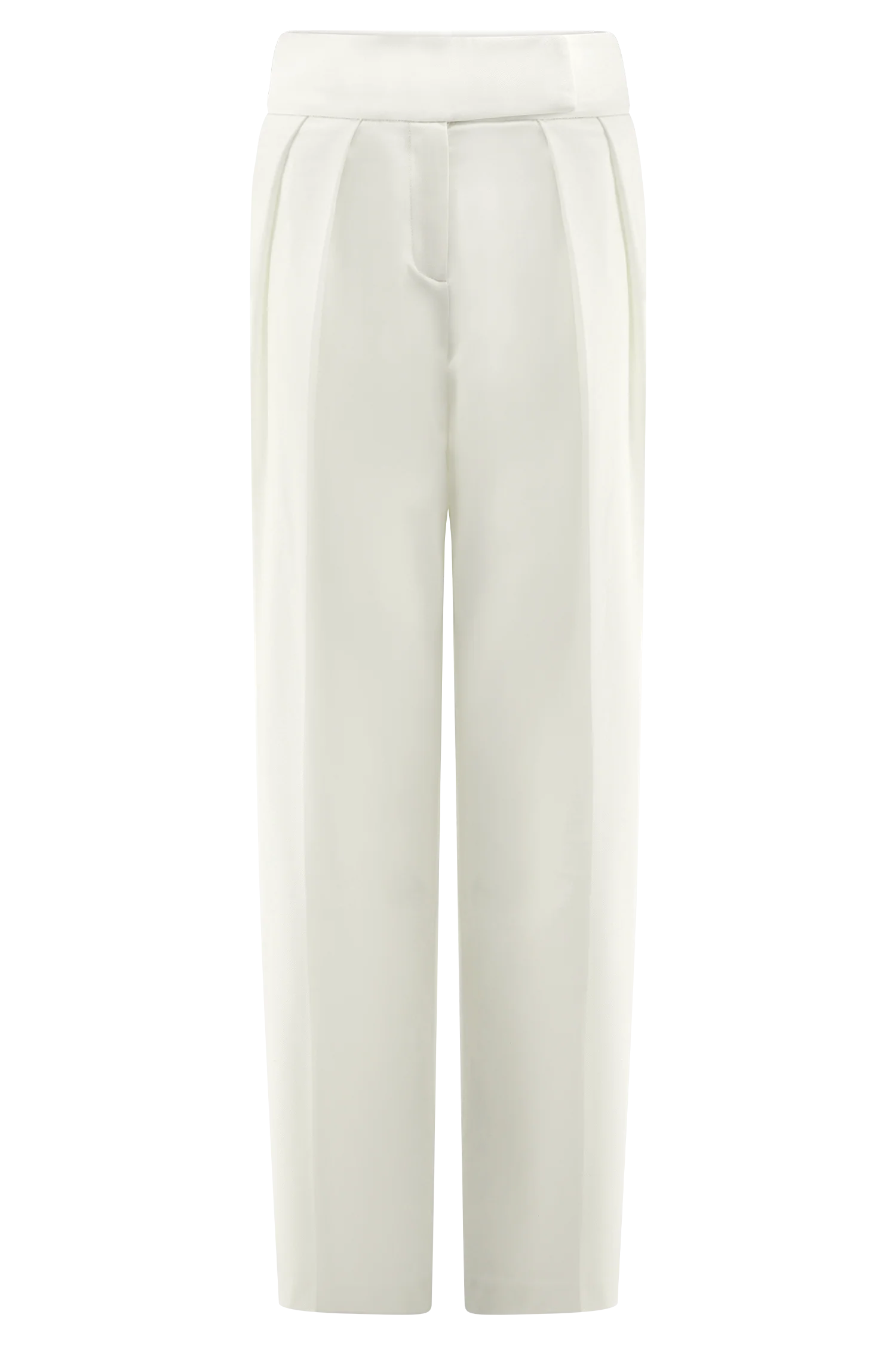 Penelope Pleated High Waisted Pants - Ivory - Image 9