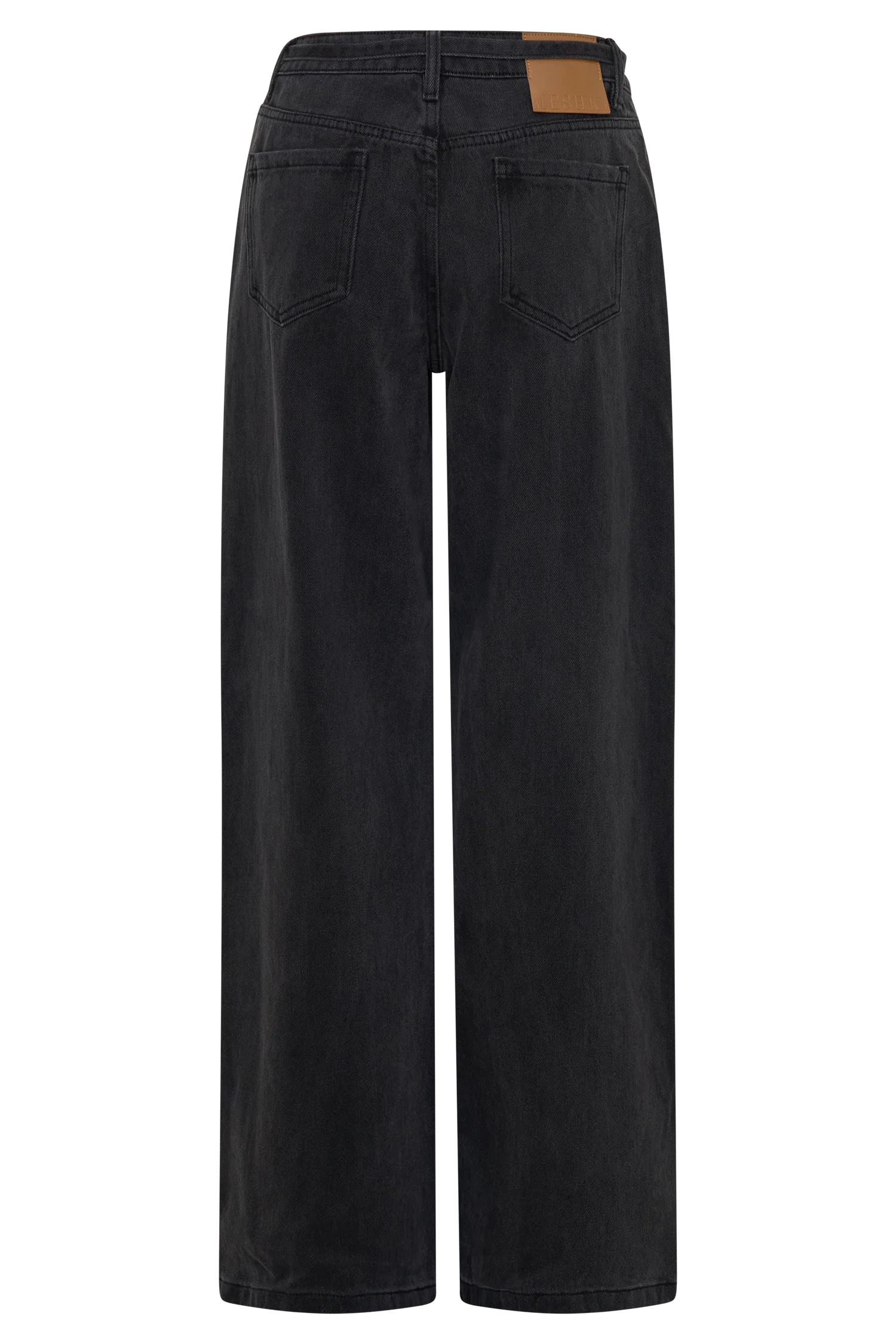 Perrie Mid Rise Straight Leg Tie Jeans - Washed Black - Image 8