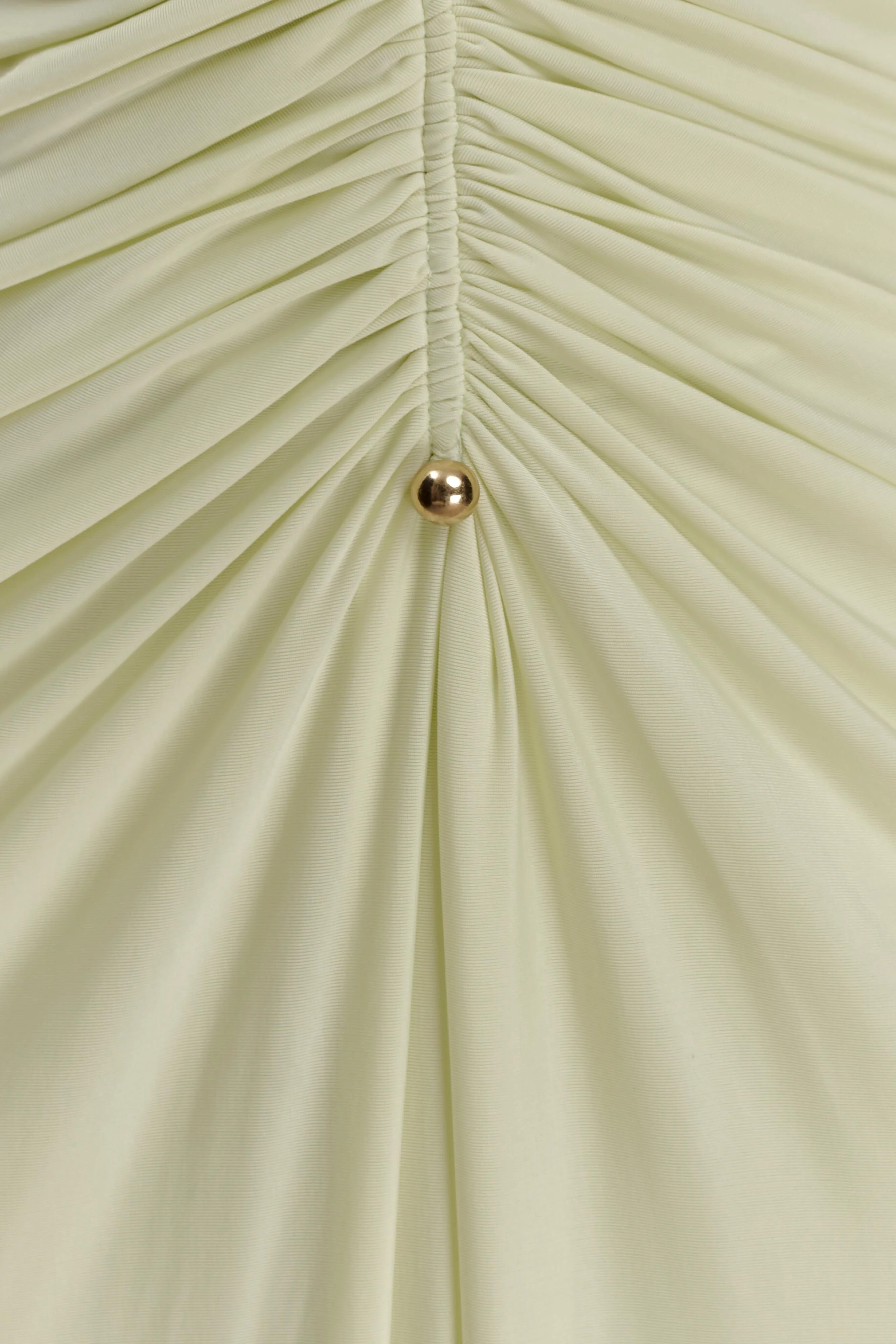 Perrie Slinky Ruched Maxi Dress - Pastel Lime - Image 5