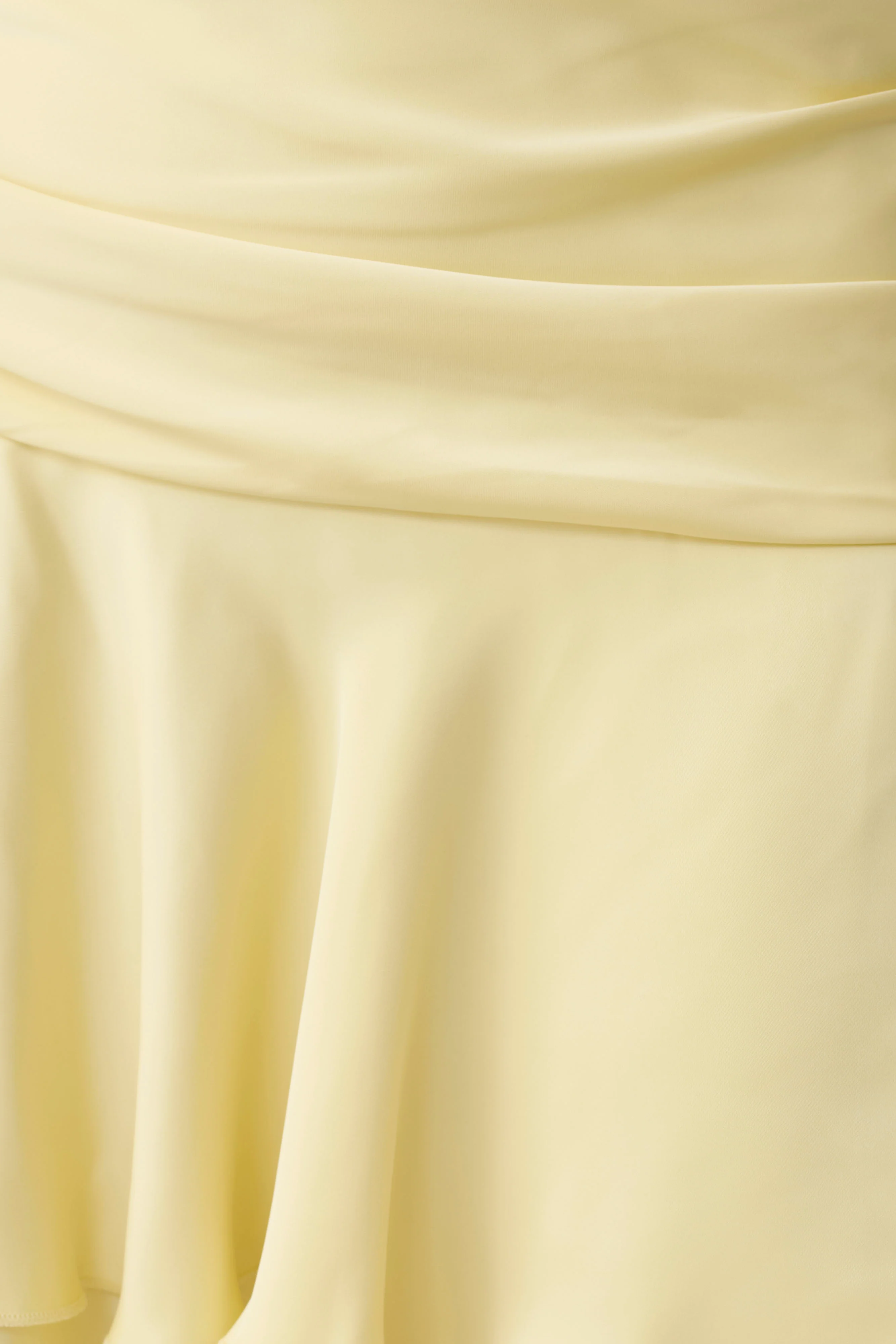 Poppy Satin Halter Mini Dress - Lemon - Image 6