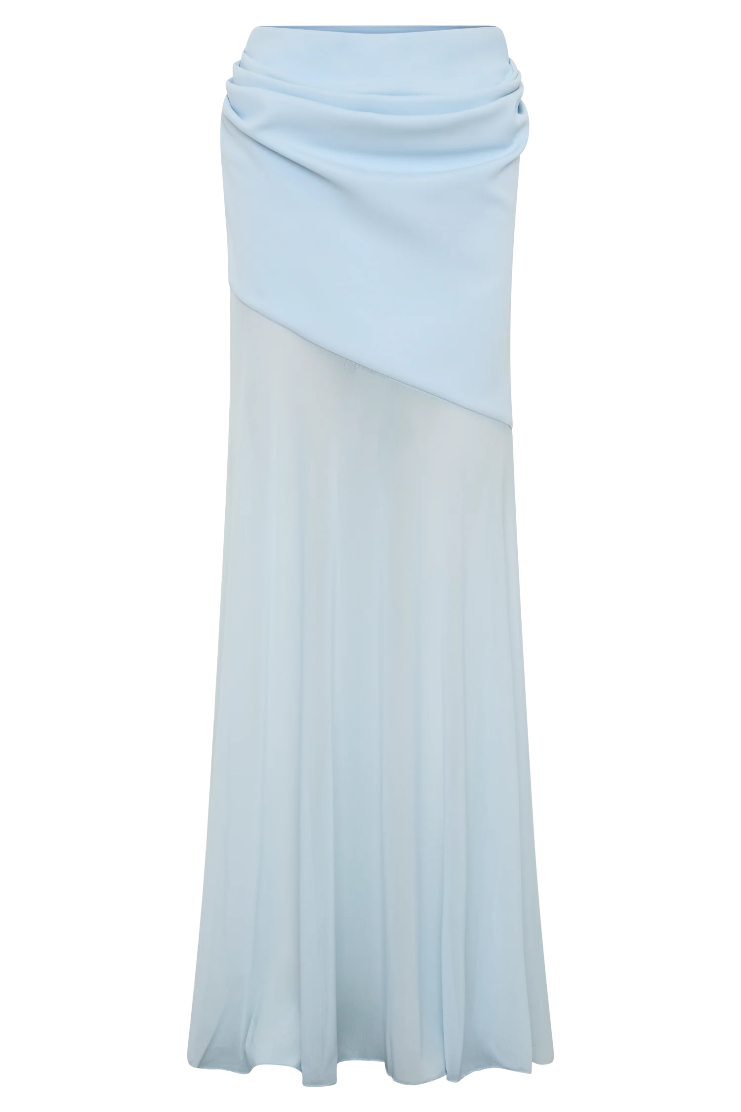 Portia Scuba And Mesh Maxi Skirt - Pale Blue - Image 9