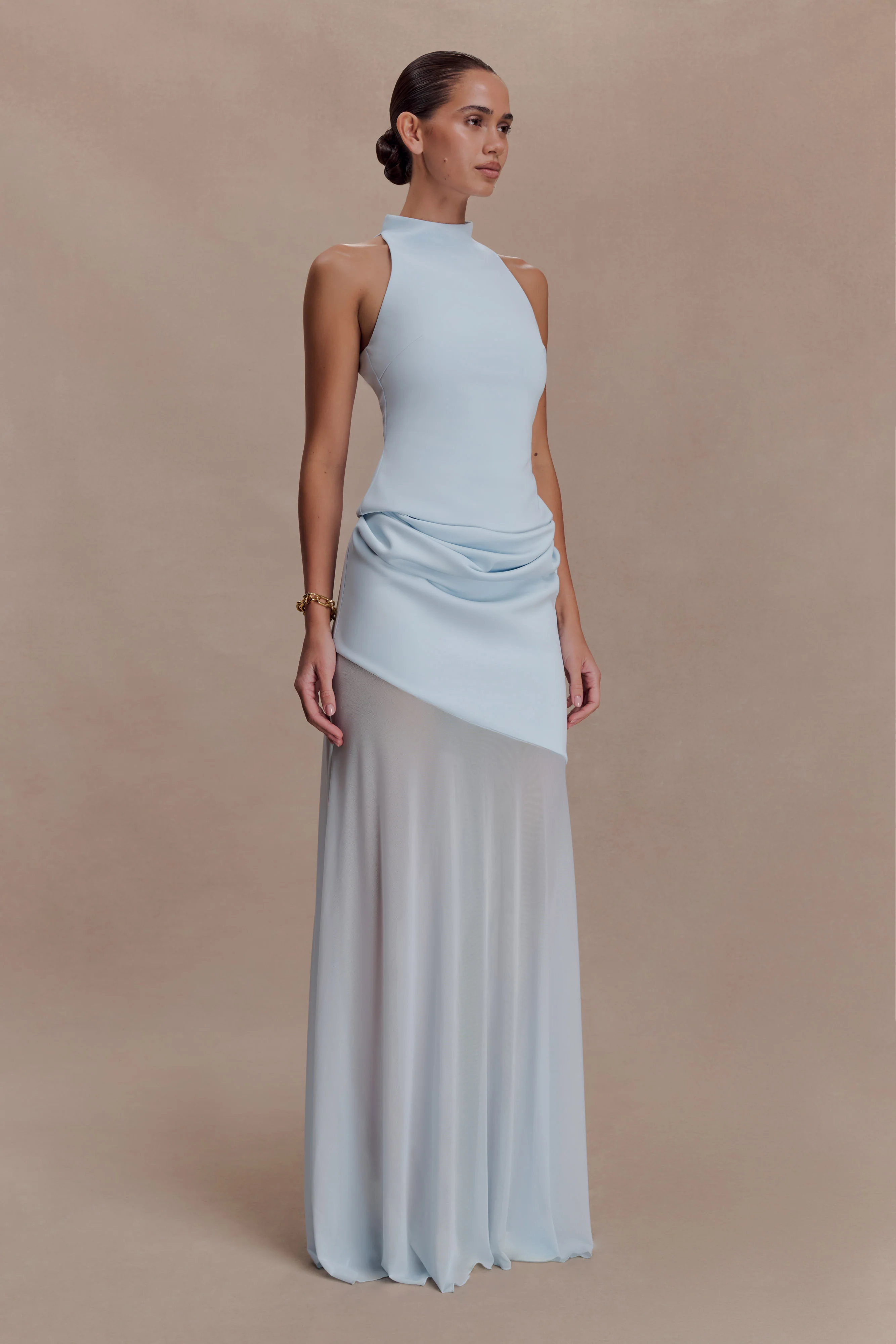 Portia Scuba Sleeveless Top - Pale Blue - Image 4