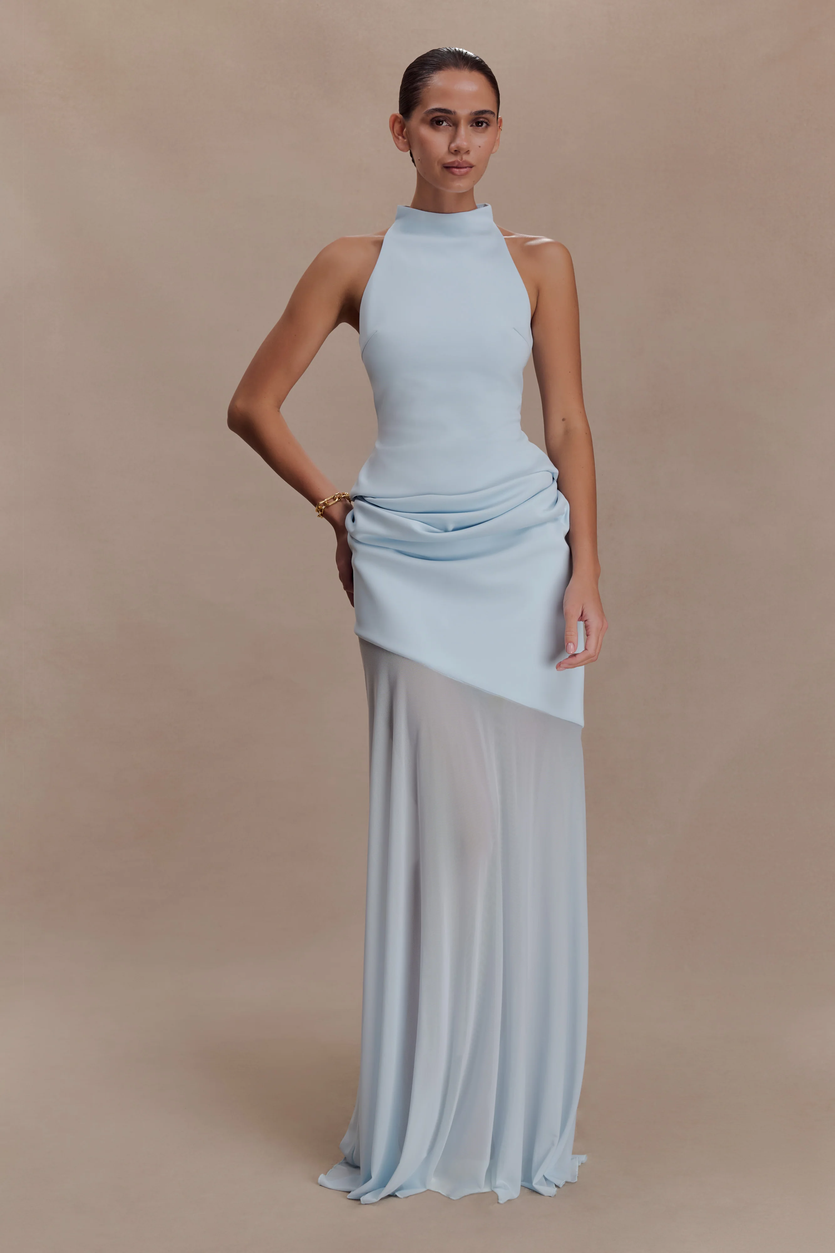 Portia Scuba Sleeveless Top - Pale Blue - Image 6