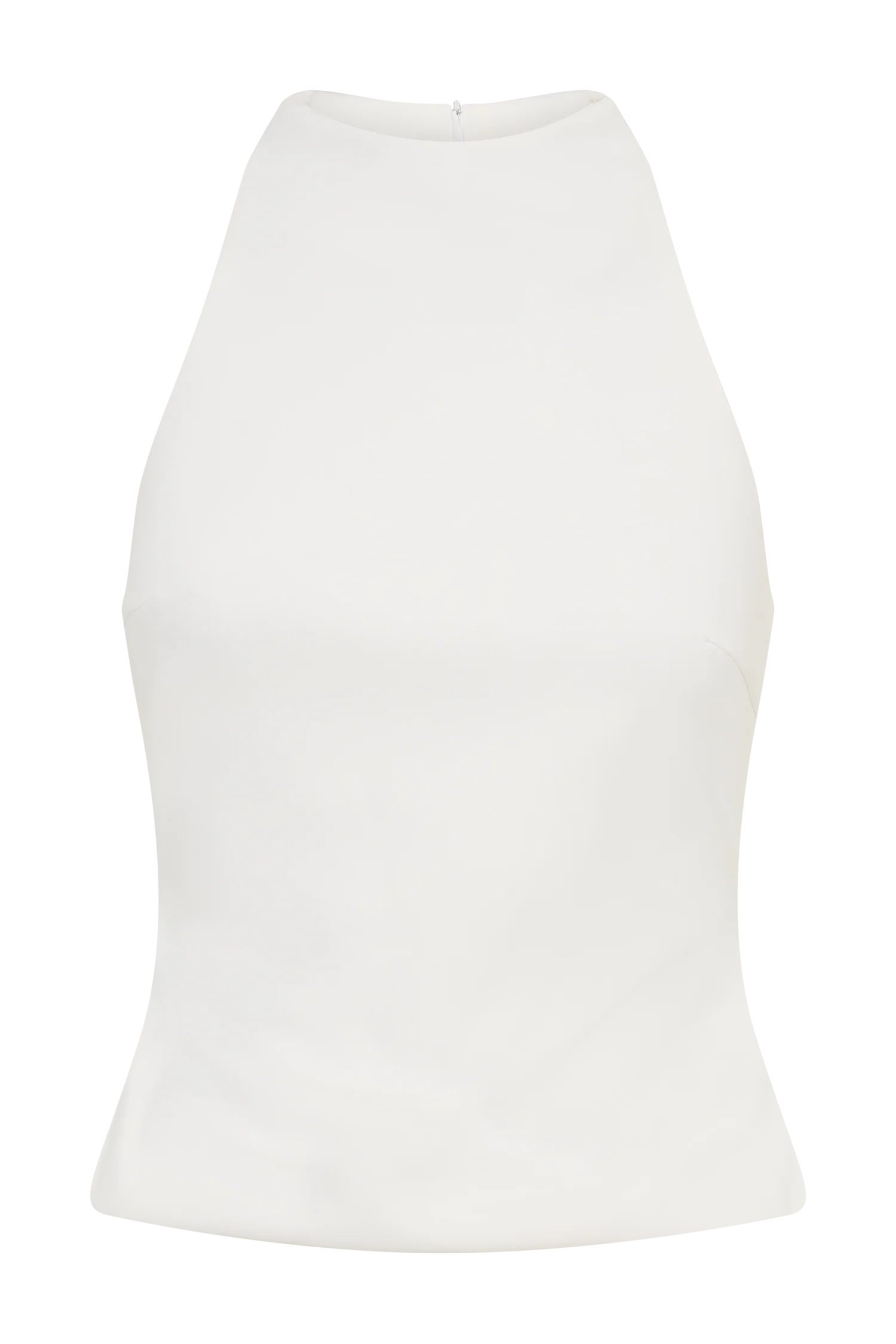 Portia Scuba Sleeveless Top - White - Image 9