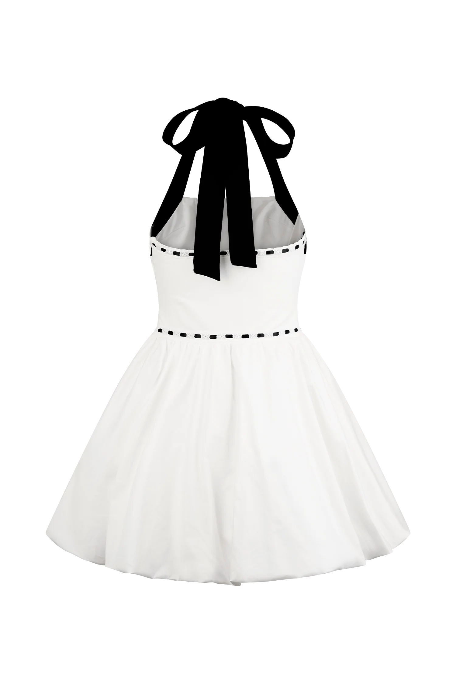Queenie Halter Bubble Mini Dress - Black/White - Image 10