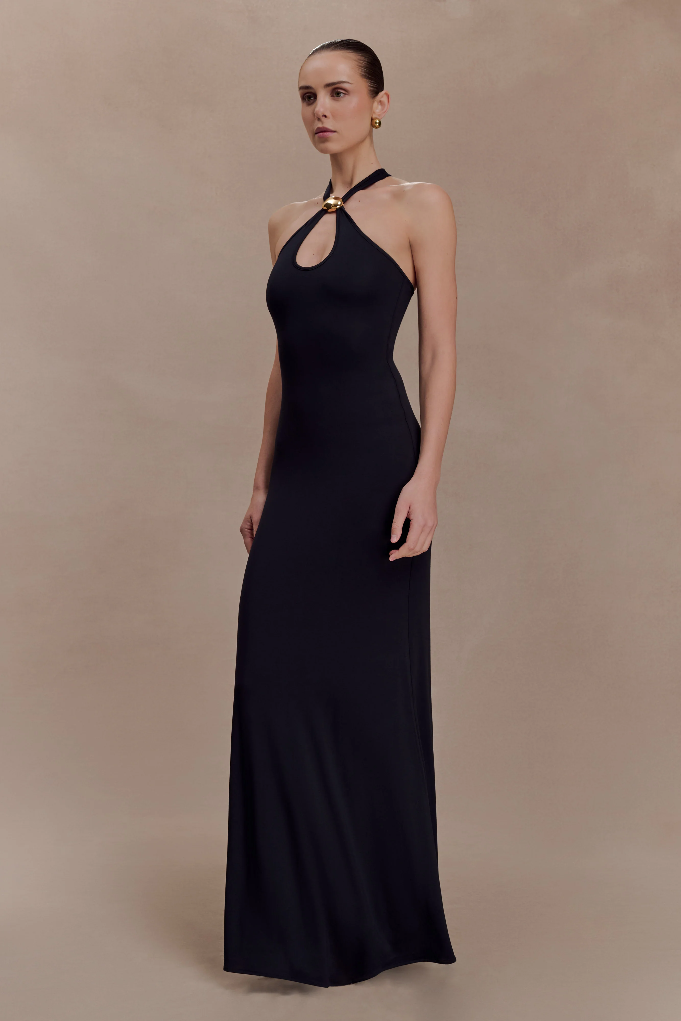 Ramona Modal Maxi Dress With Hardware - Black - Image 3