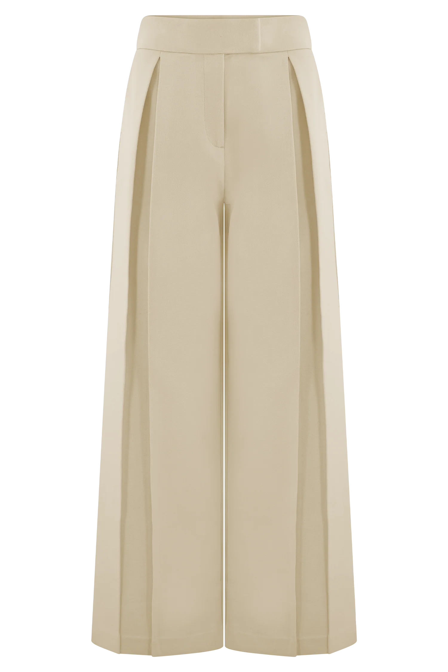 Raya Mid Rise Wide Leg Linen Pant - Natural Beige - Image 9