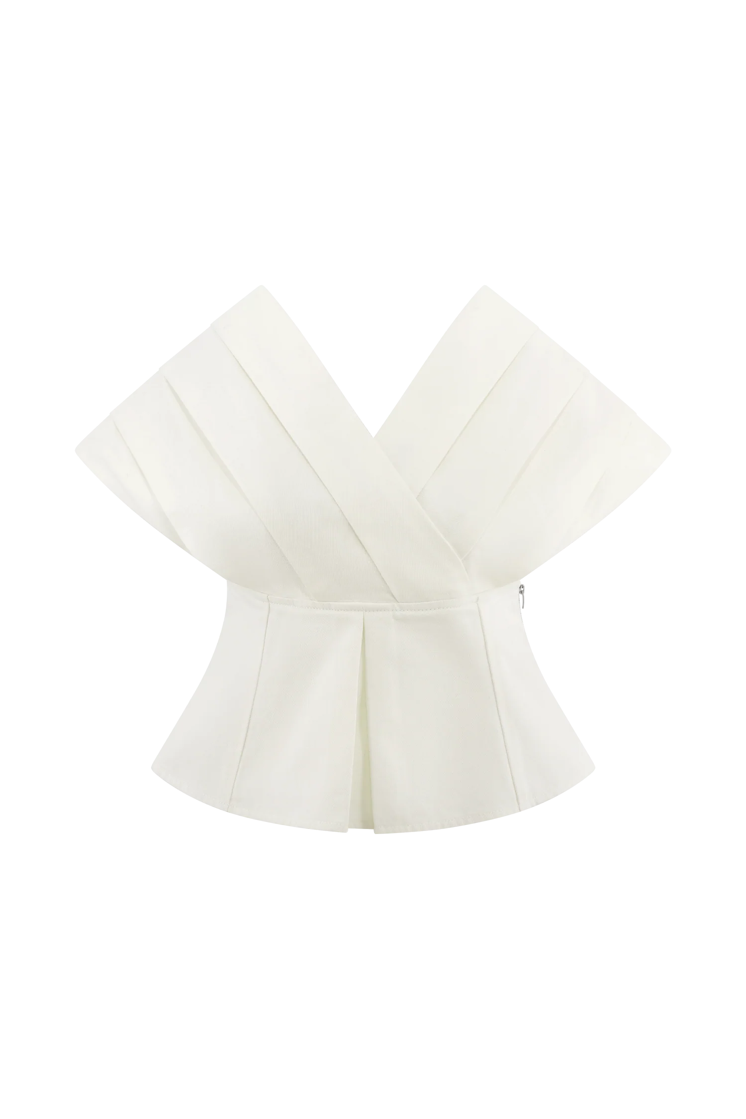 Rayne Off Shoulder Denim Top - White - Image 9