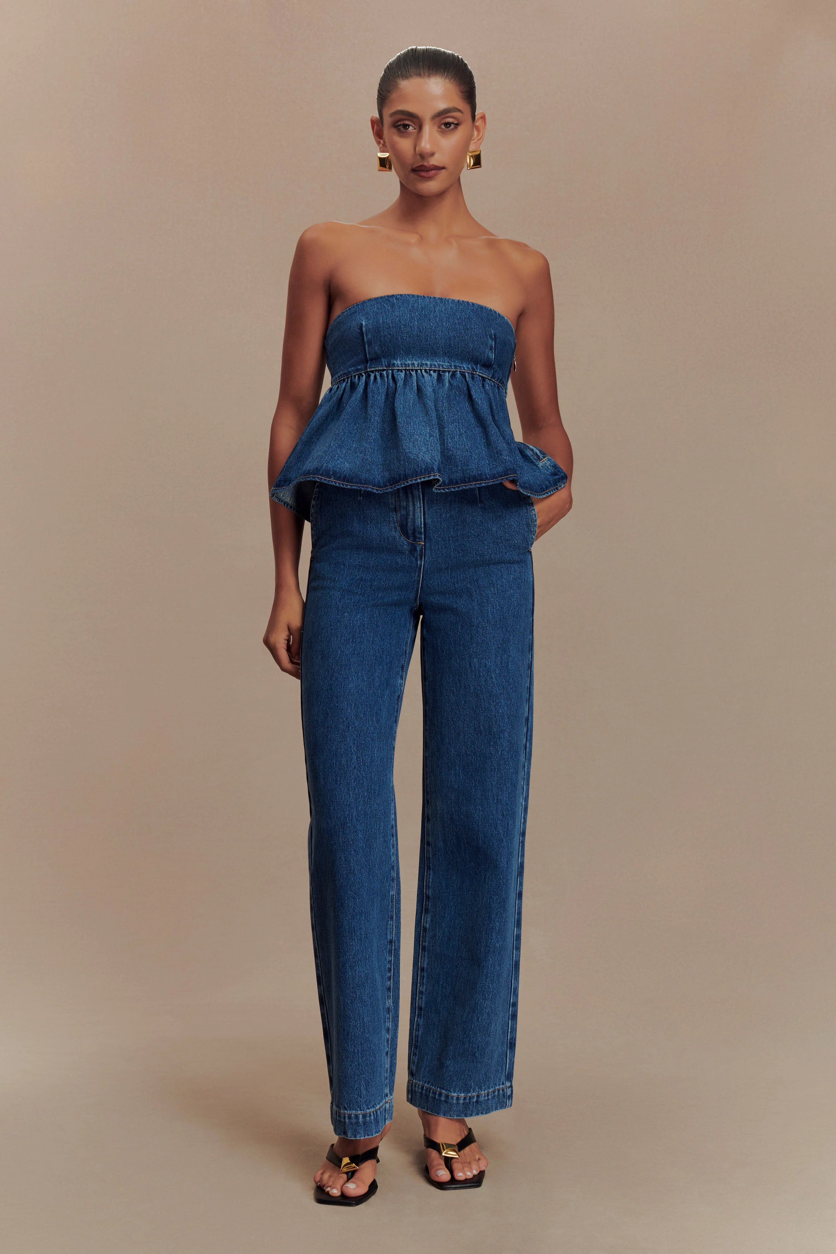 Rayne Wide Leg Denim Jeans - 90'S Blue - Image 3