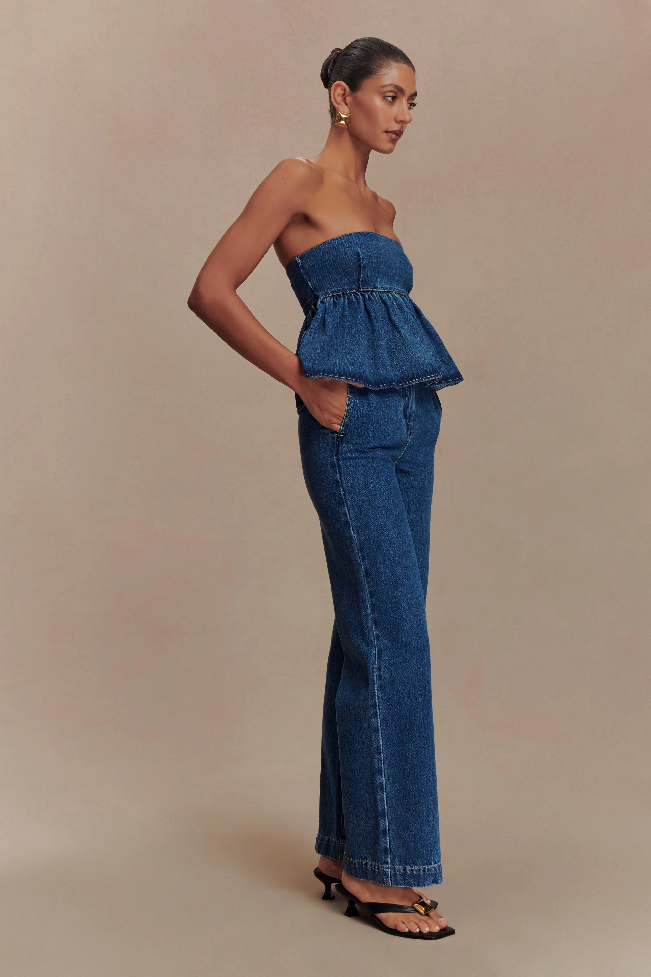 Rayne Wide Leg Denim Jeans - 90'S Blue - Image 5