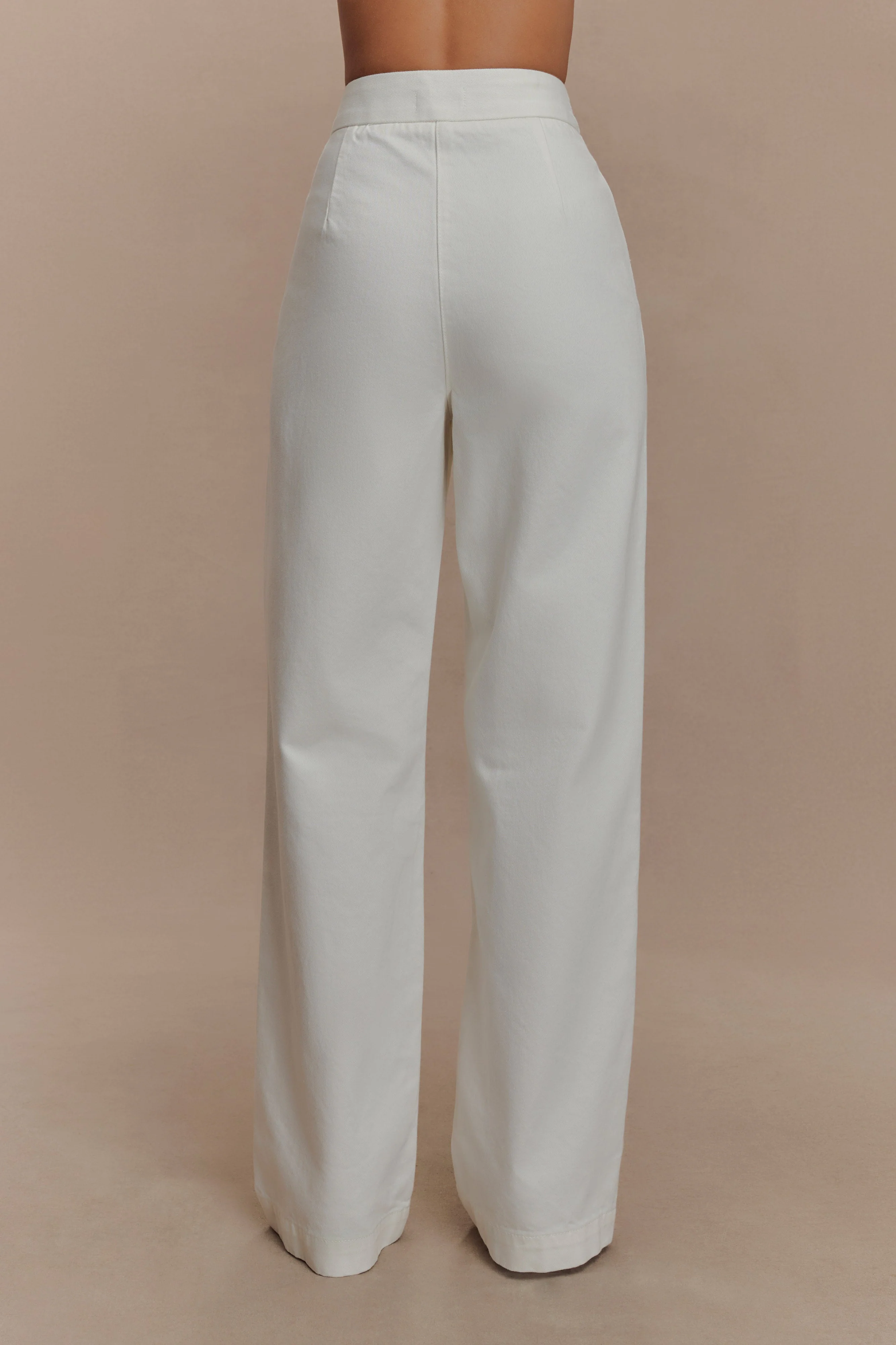 Rayne Wide Leg Denim Jeans - White - Image 2