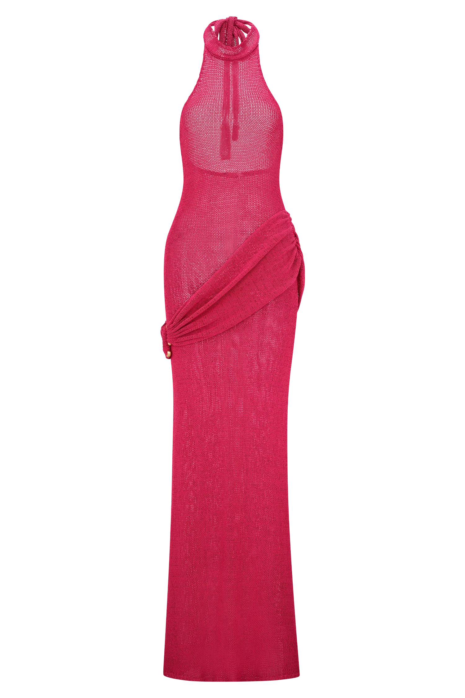 Reece Halter Knit Maxi Dress - Dragonfruit - Image 8