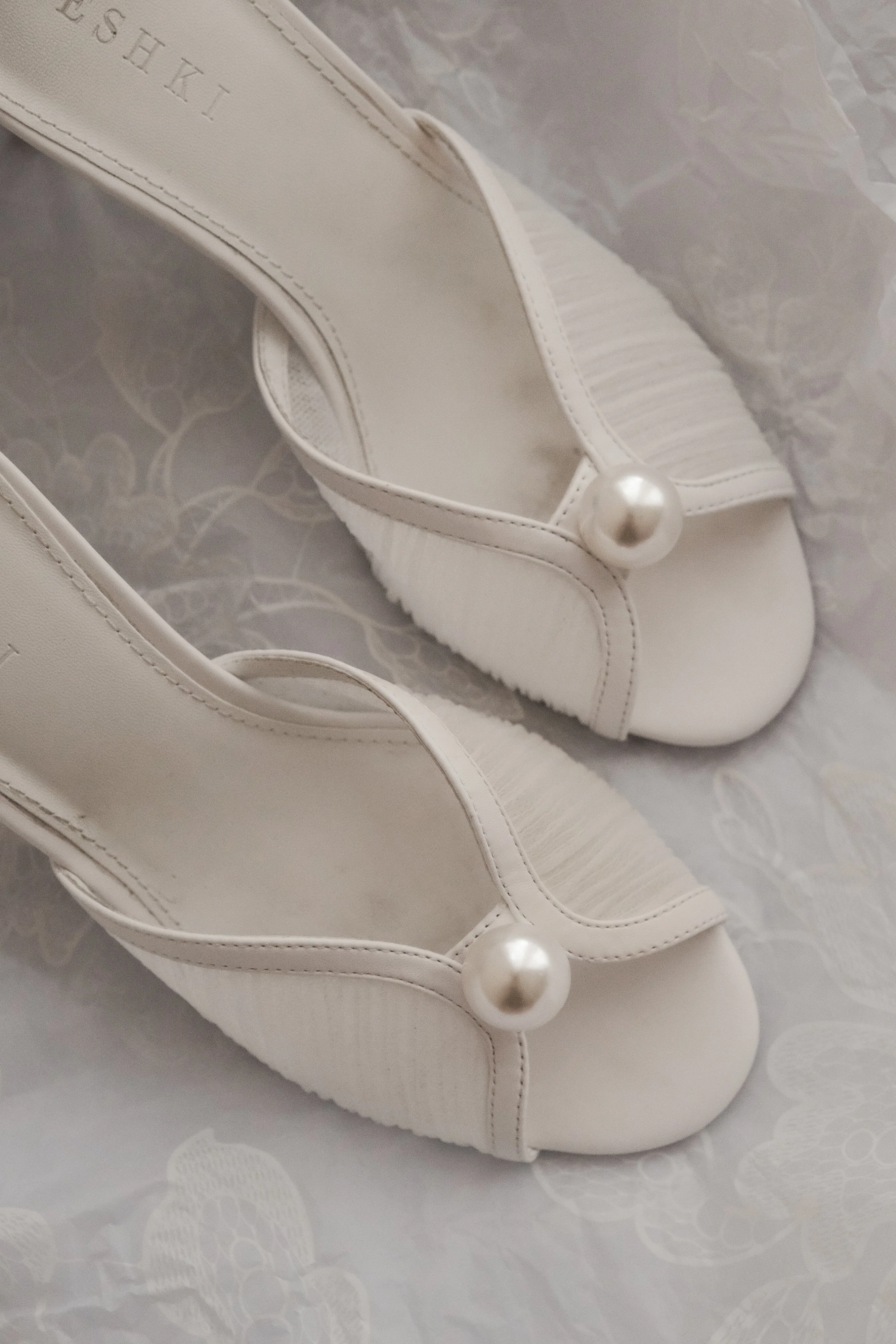 Reena Pearl Mesh Mule - Ivory - Image 3