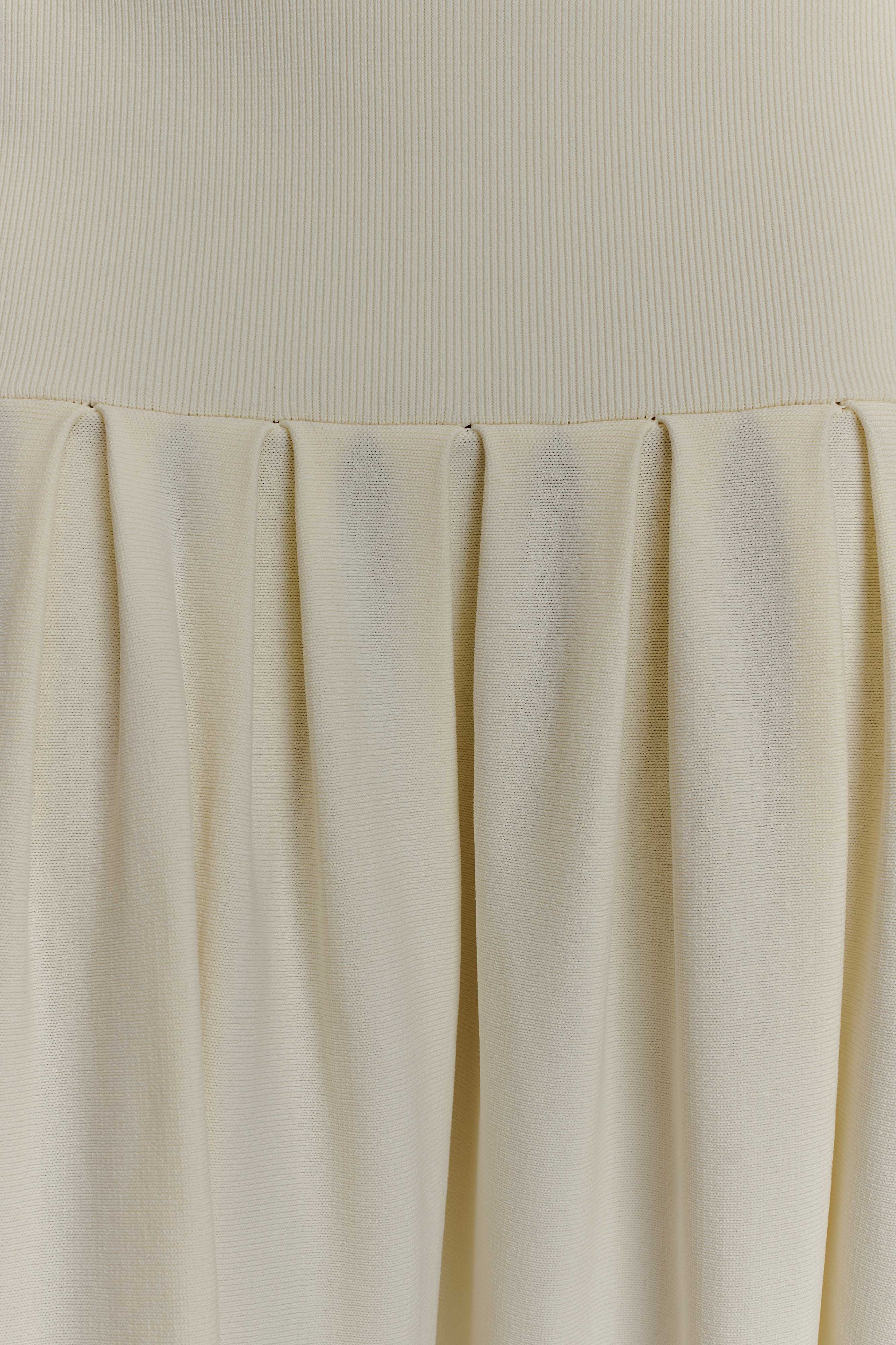 Romaine Bandage Knit Midi Skirt - Ivory - Image 5