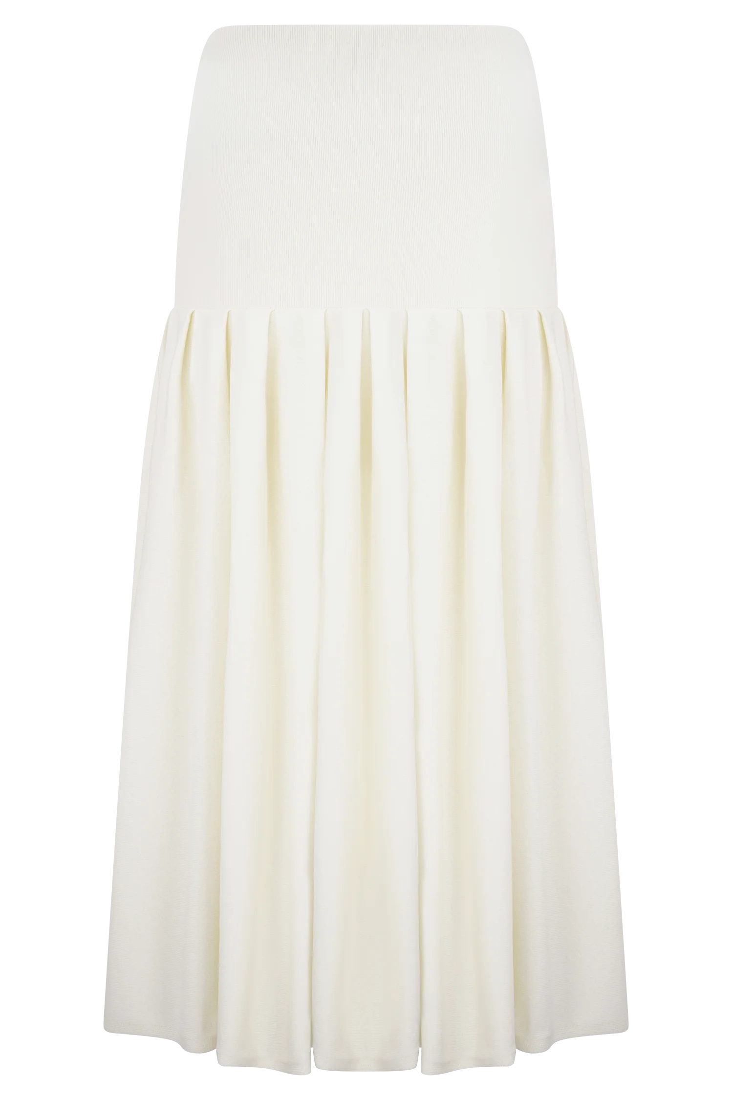 Romaine Bandage Knit Midi Skirt - Ivory - Image 7