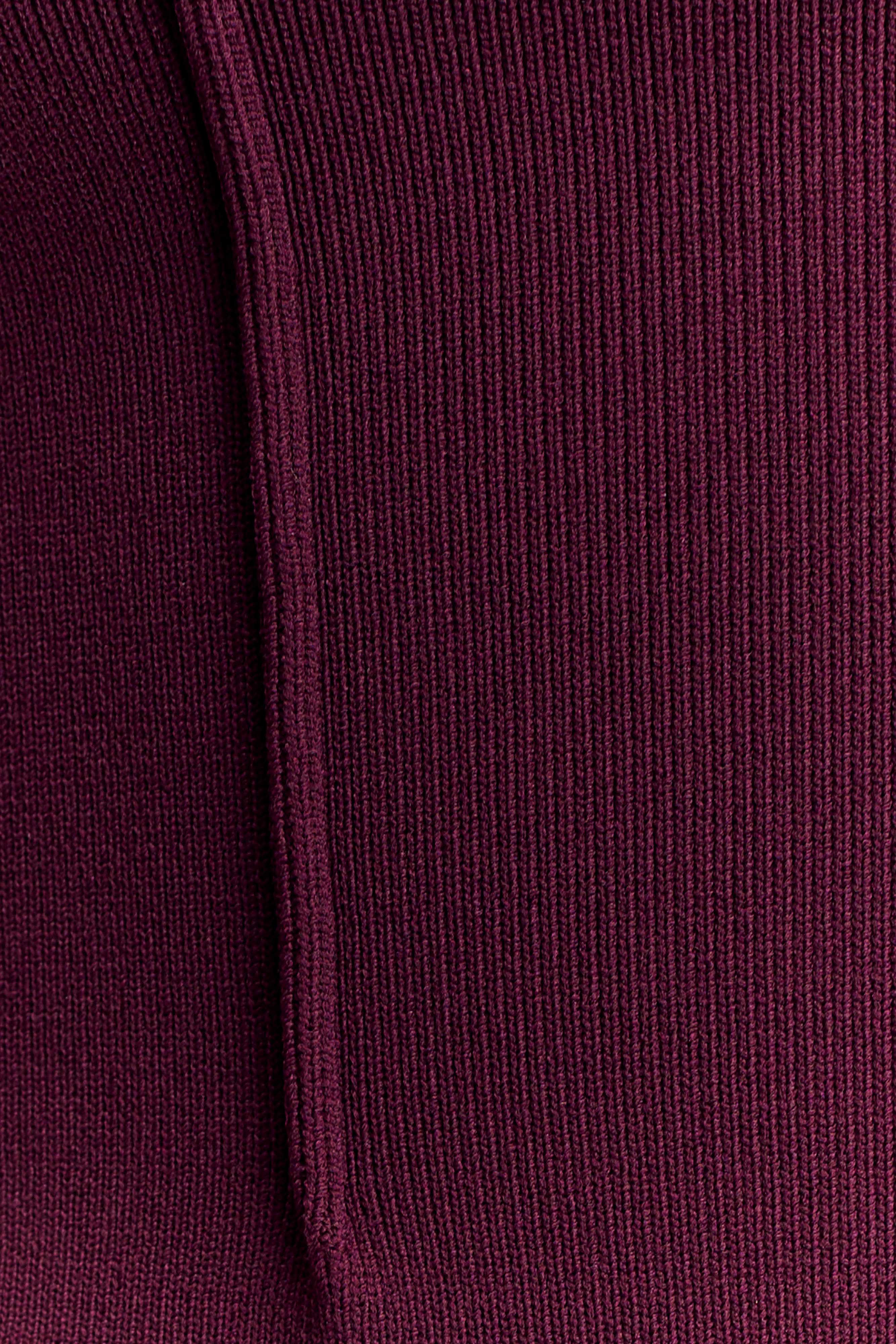 Romaine High Neck Bandage Knit Top - Wine - Image 7