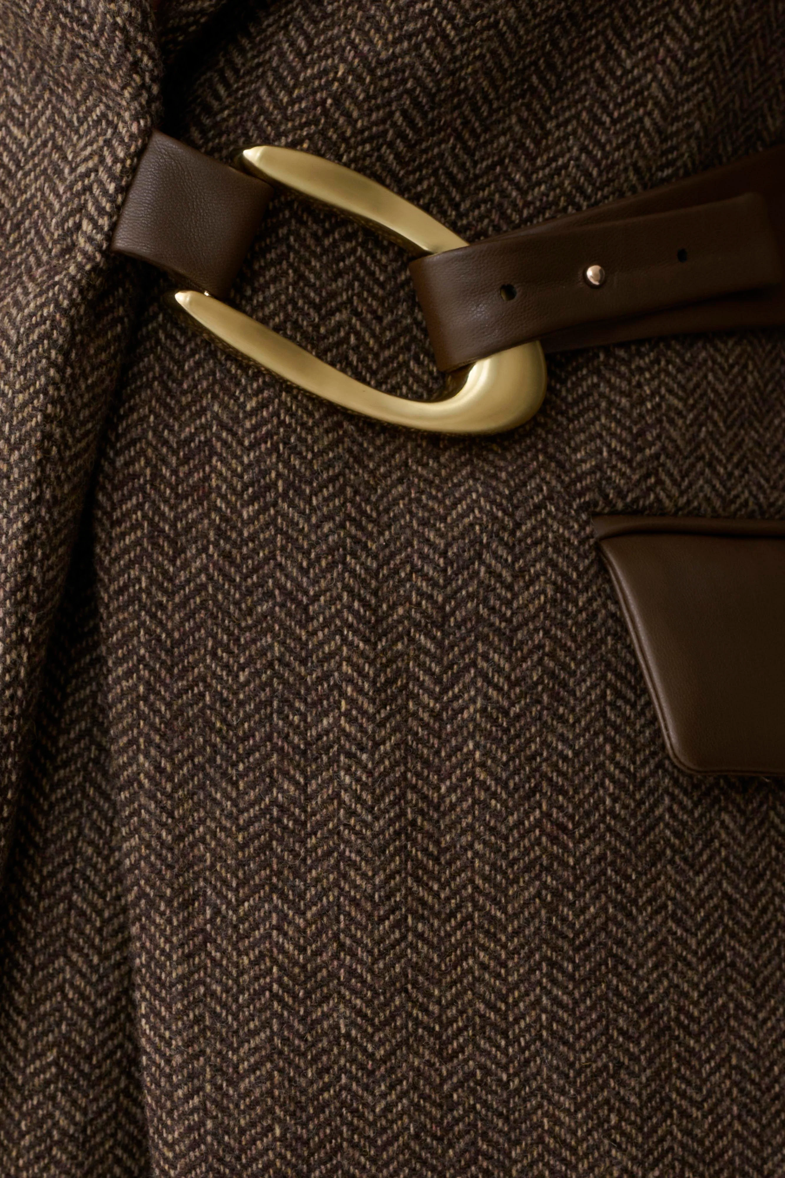 Romy Structured Blazer With Hardware - Herringbone - Image 8