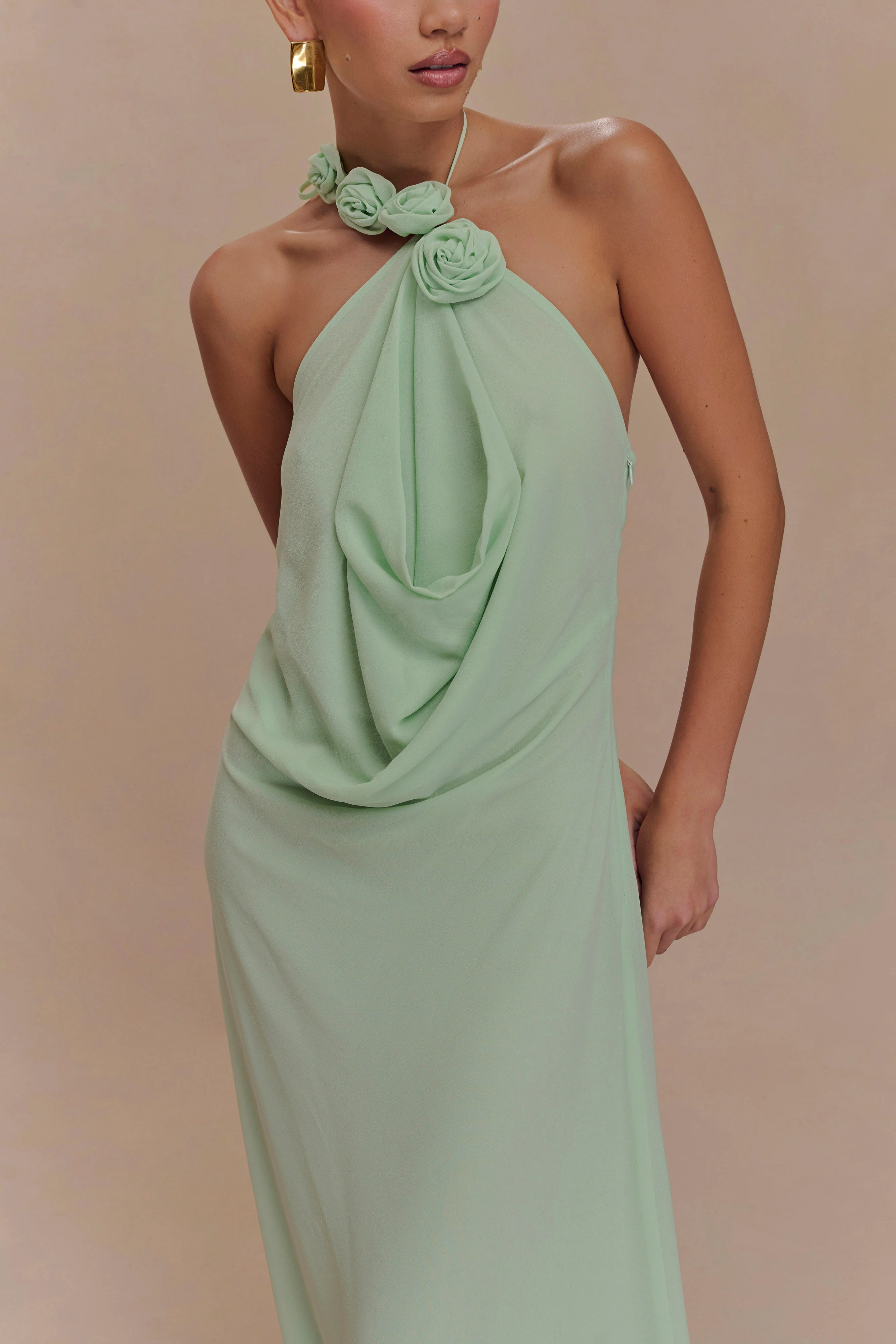 Rosalia Cowl Neck Maxi Dress - Sage - Image 3