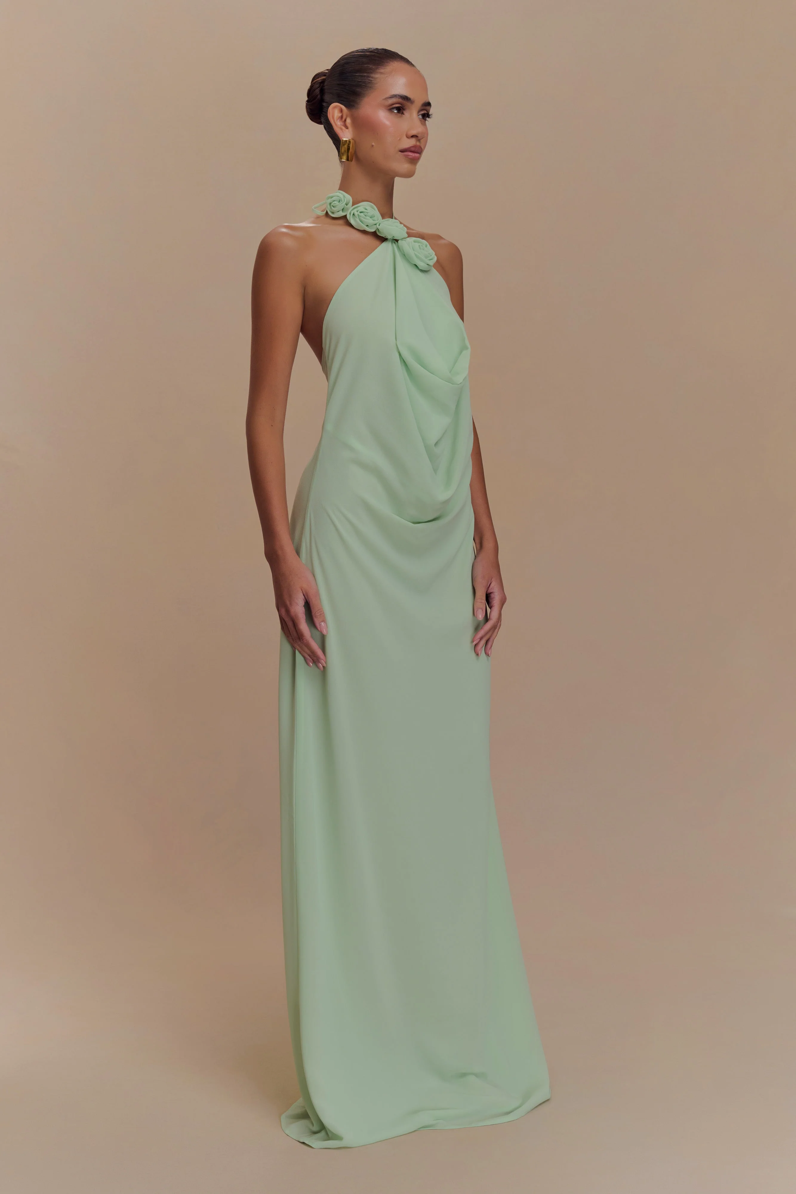 Rosalia Cowl Neck Maxi Dress - Sage - Image 4