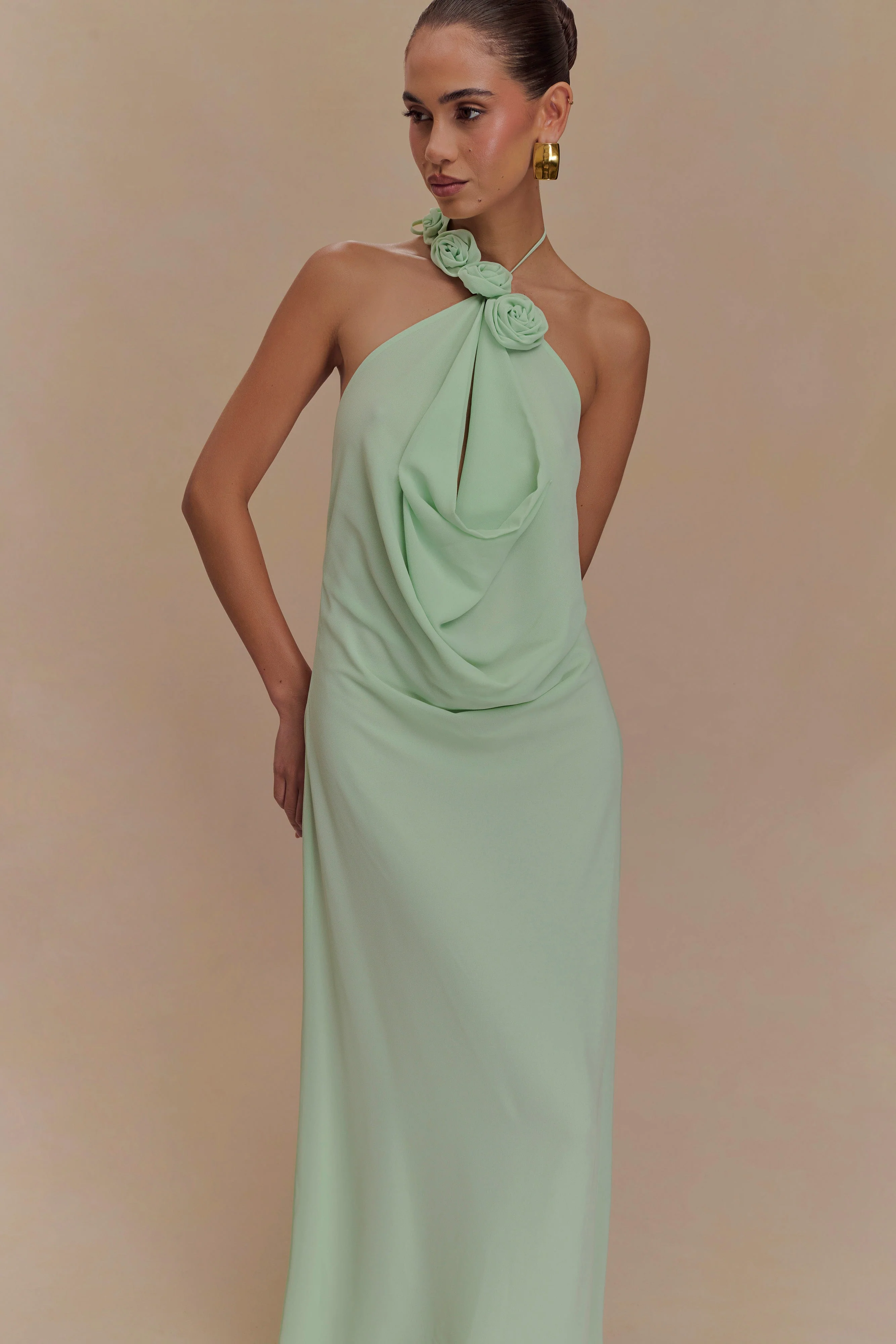 Rosalia Cowl Neck Maxi Dress - Sage - Image 5