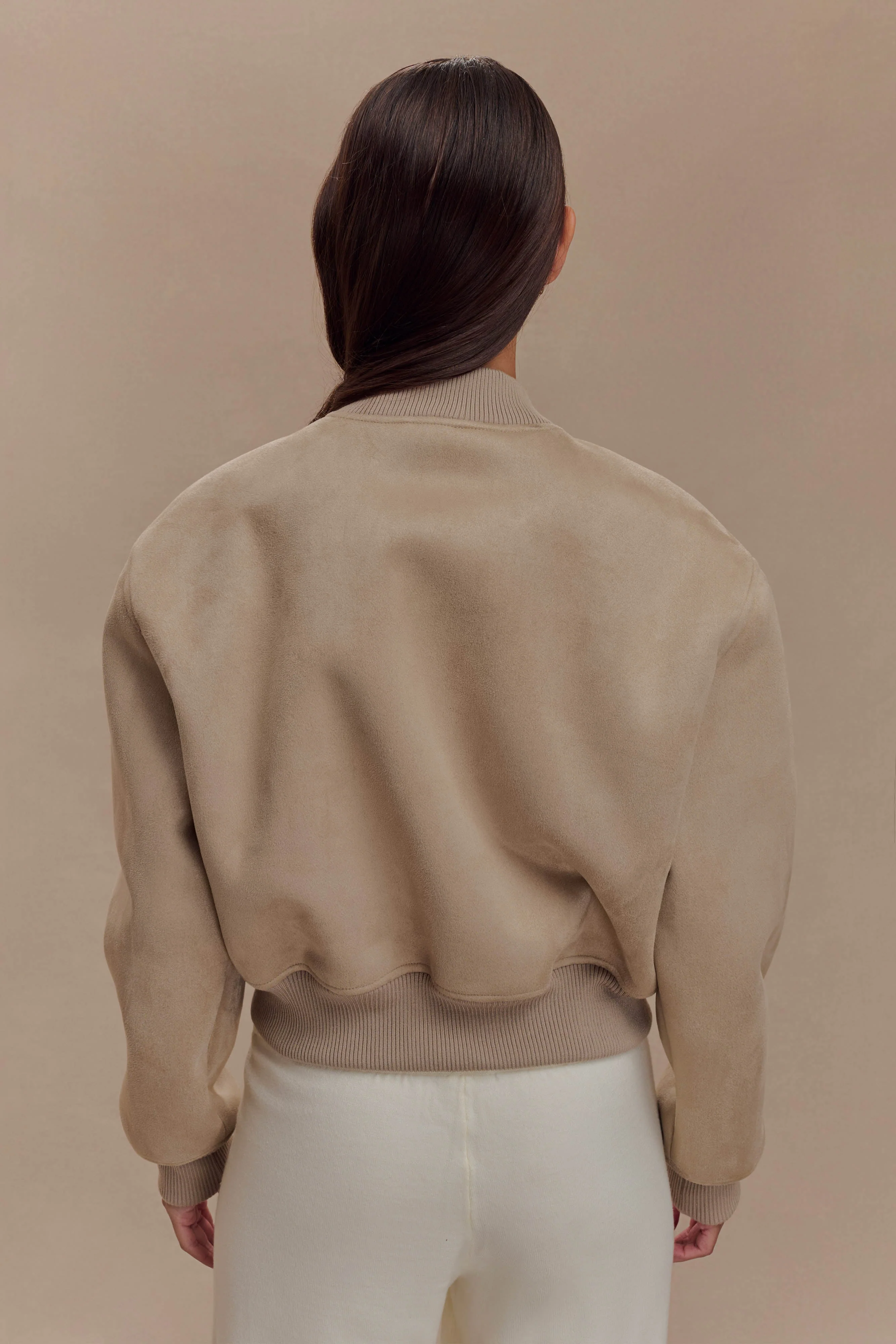 Rudy Suede Bomber Jacket - Sand - Image 4