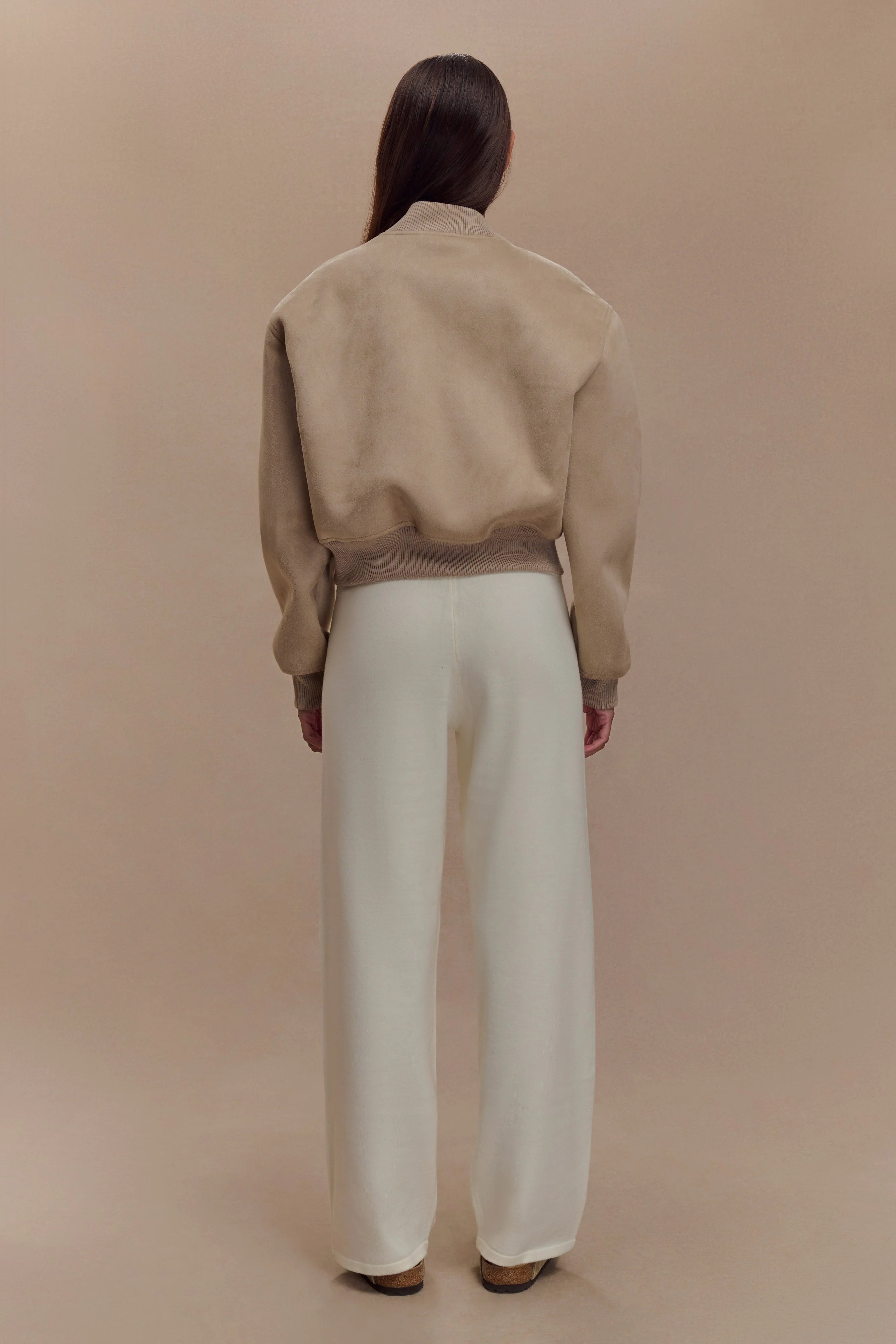 Rudy Suede Bomber Jacket - Sand - Image 6