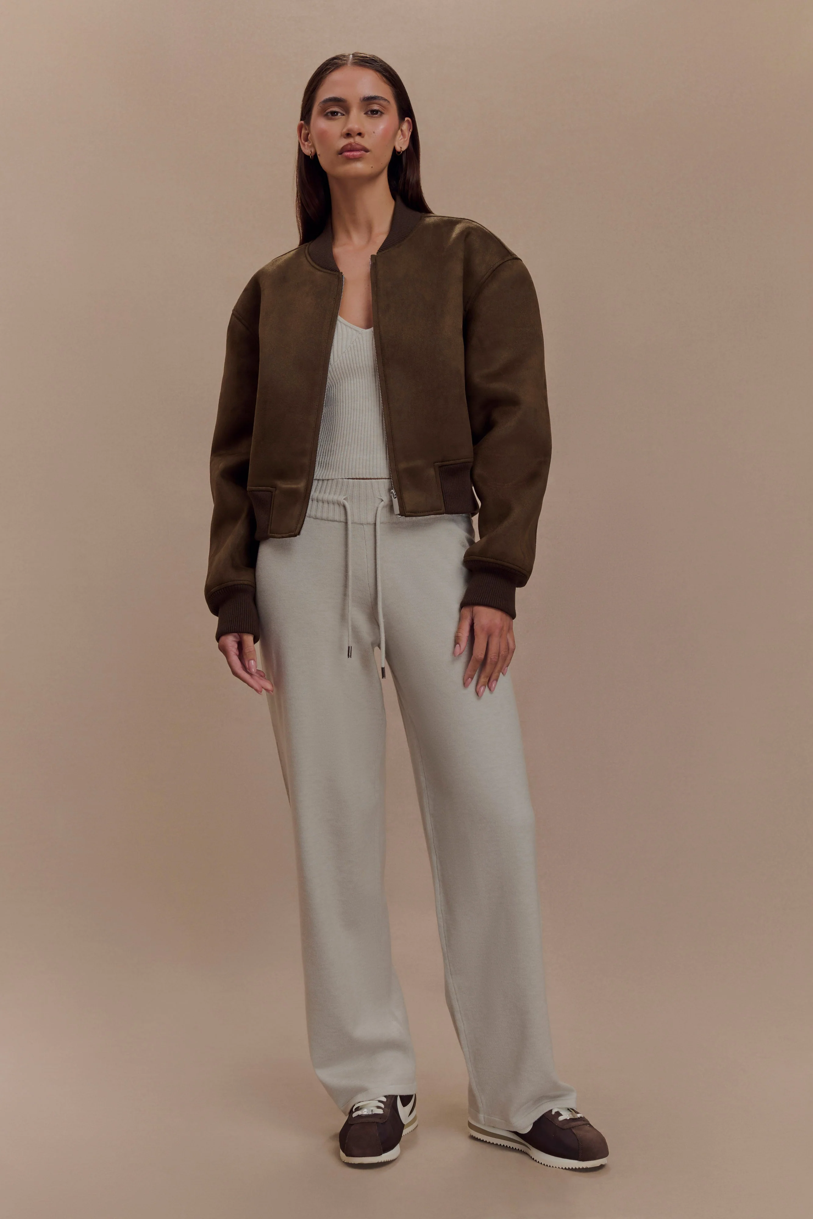 Rudy Suede Bomber Jacket - Chocolate - Image 7