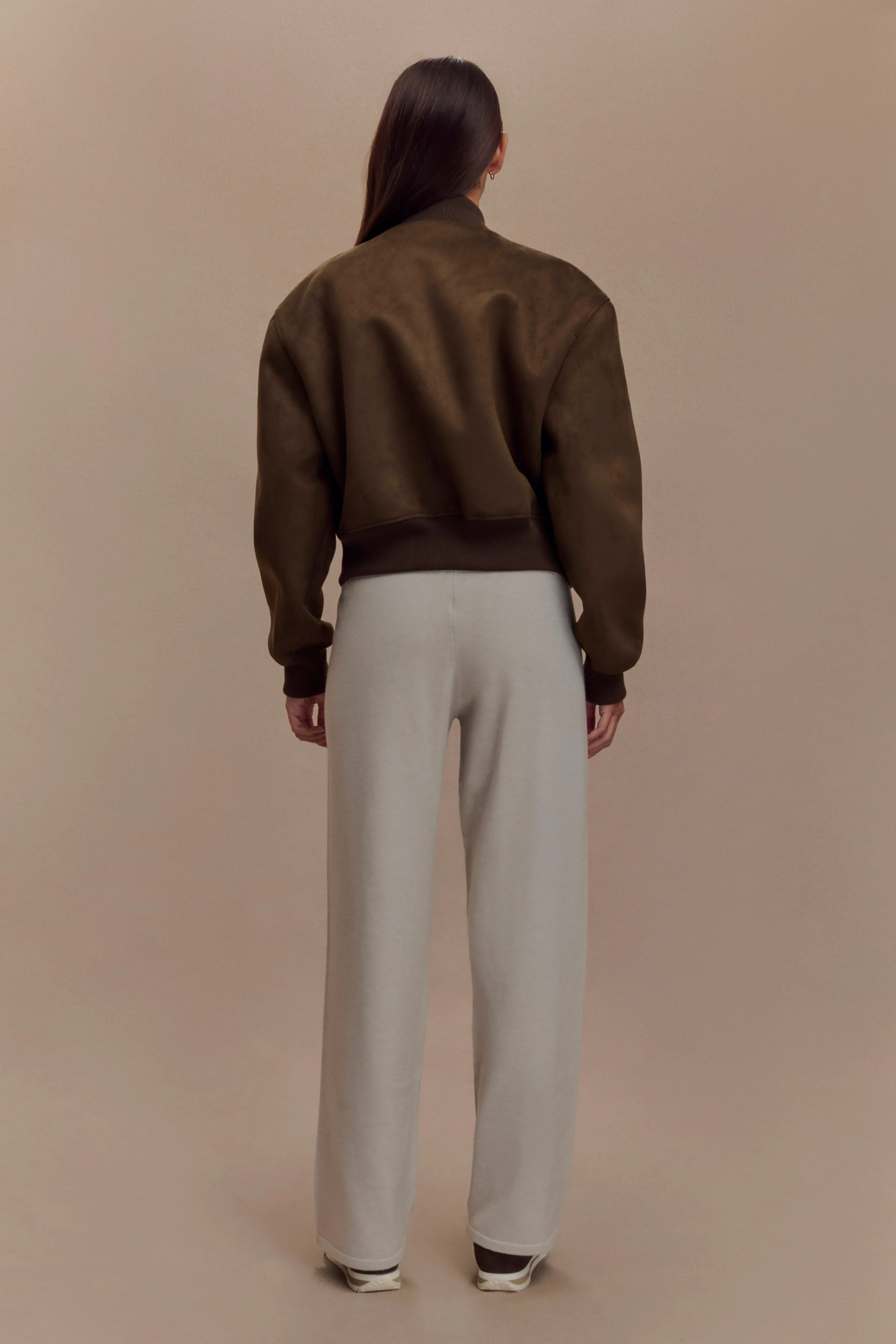 Rudy Suede Bomber Jacket - Chocolate - Image 8