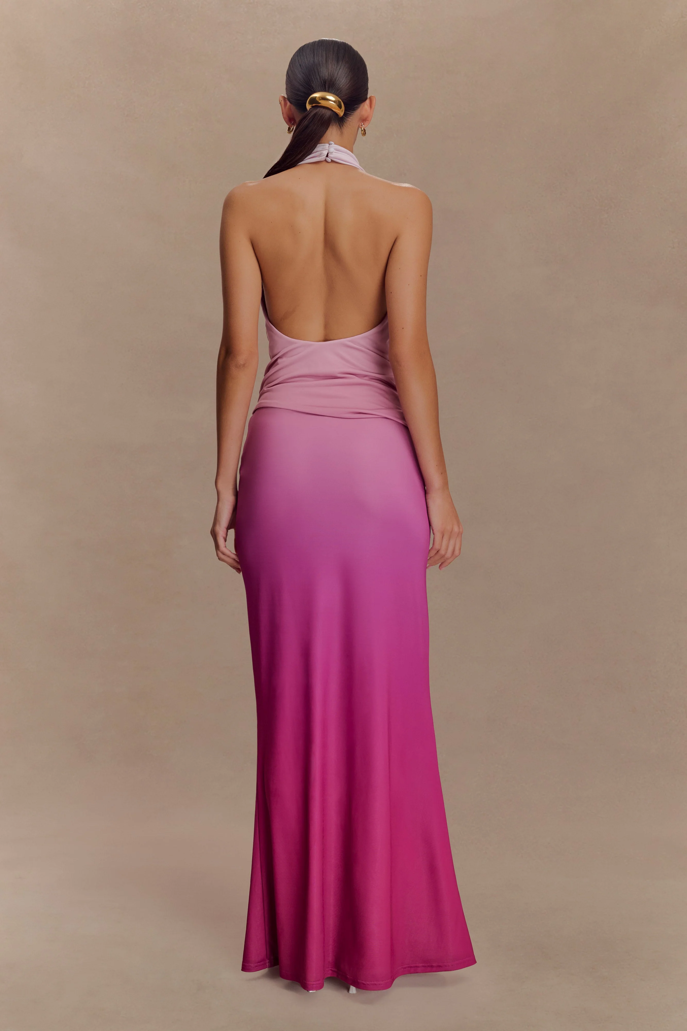 Safiya Asymmetrical Halter Top - Ombre Pink - Image 5
