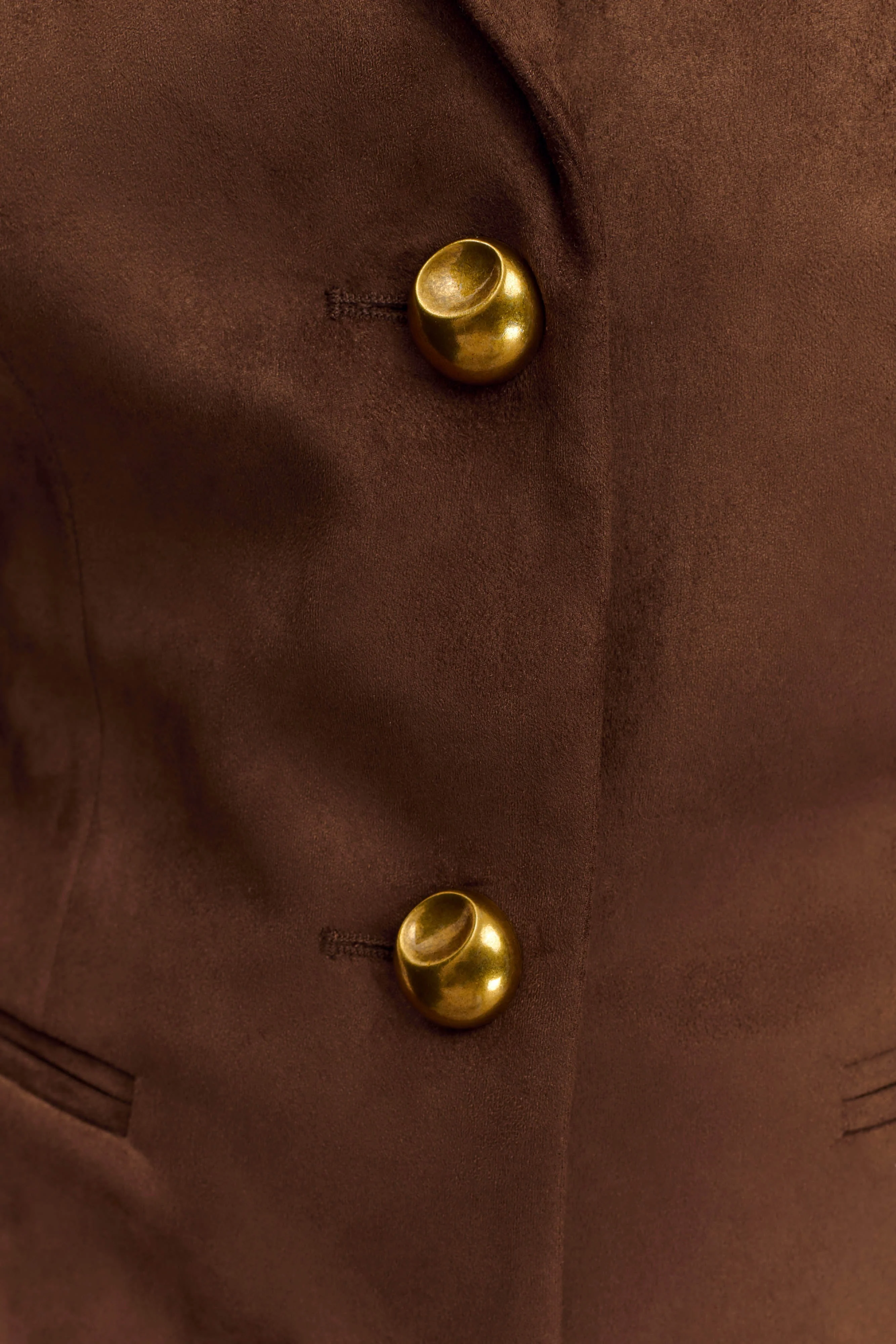 Sally Faux Suede Cinched Blazer - Milk Chocolate - Image 7