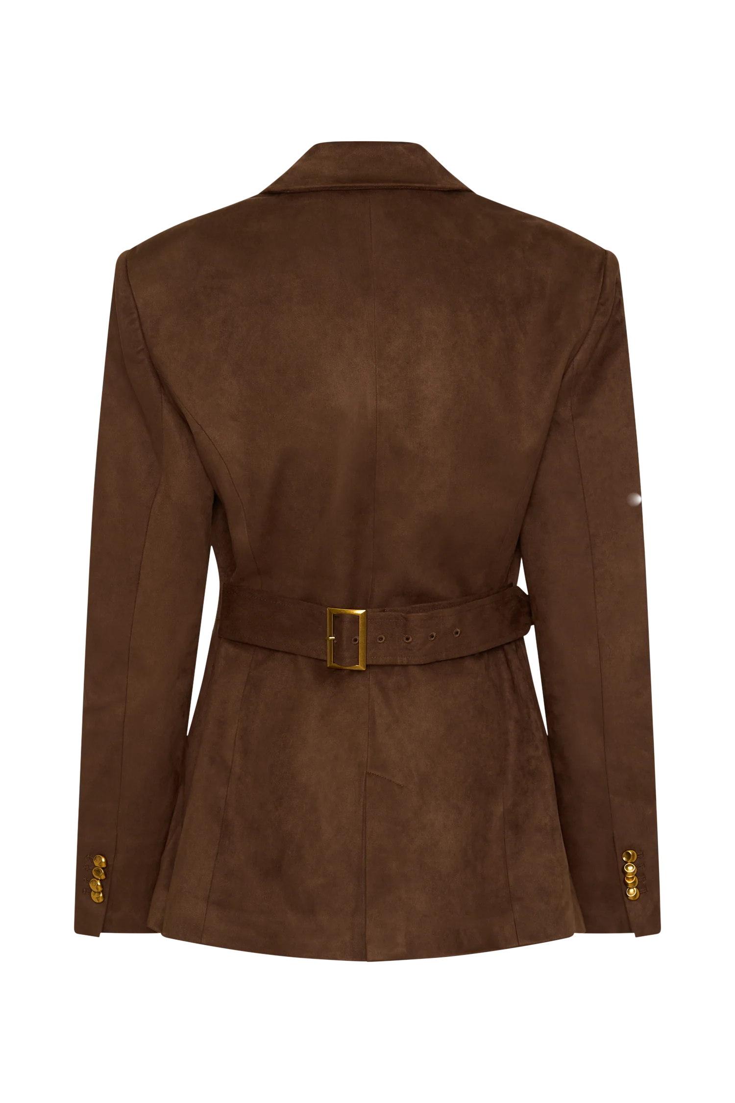 Sally Faux Suede Cinched Blazer - Milk Chocolate - Image 9