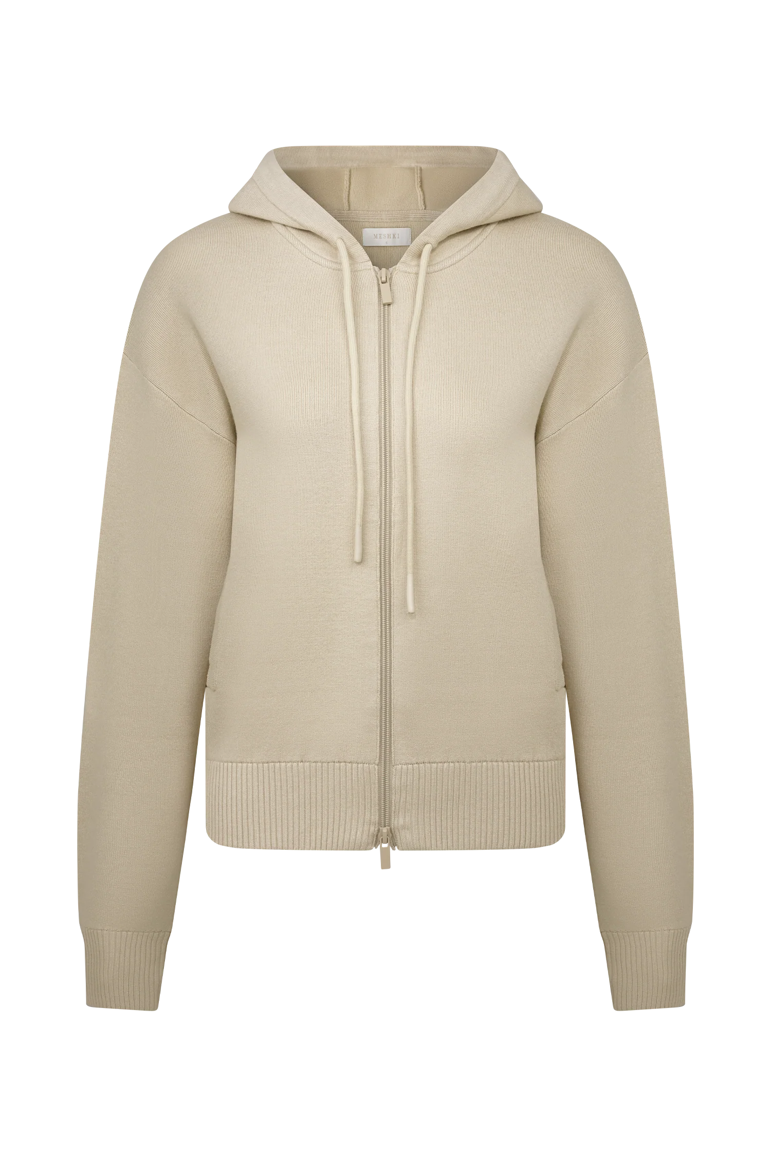 Sami Zip Front Knit Hoodie - Camel - Image 9