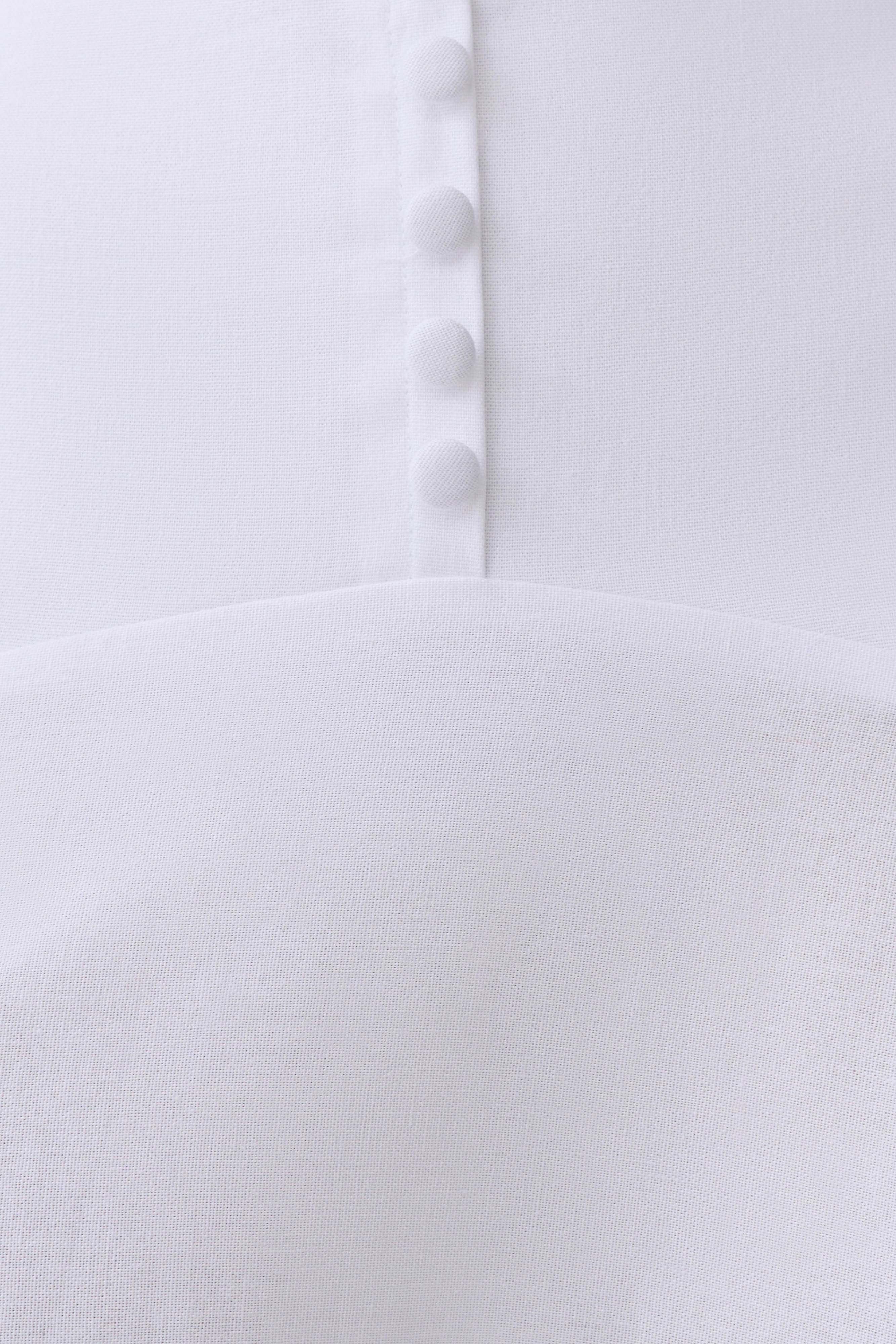 Selma Curved Waist Midi Skirt - White - Image 8