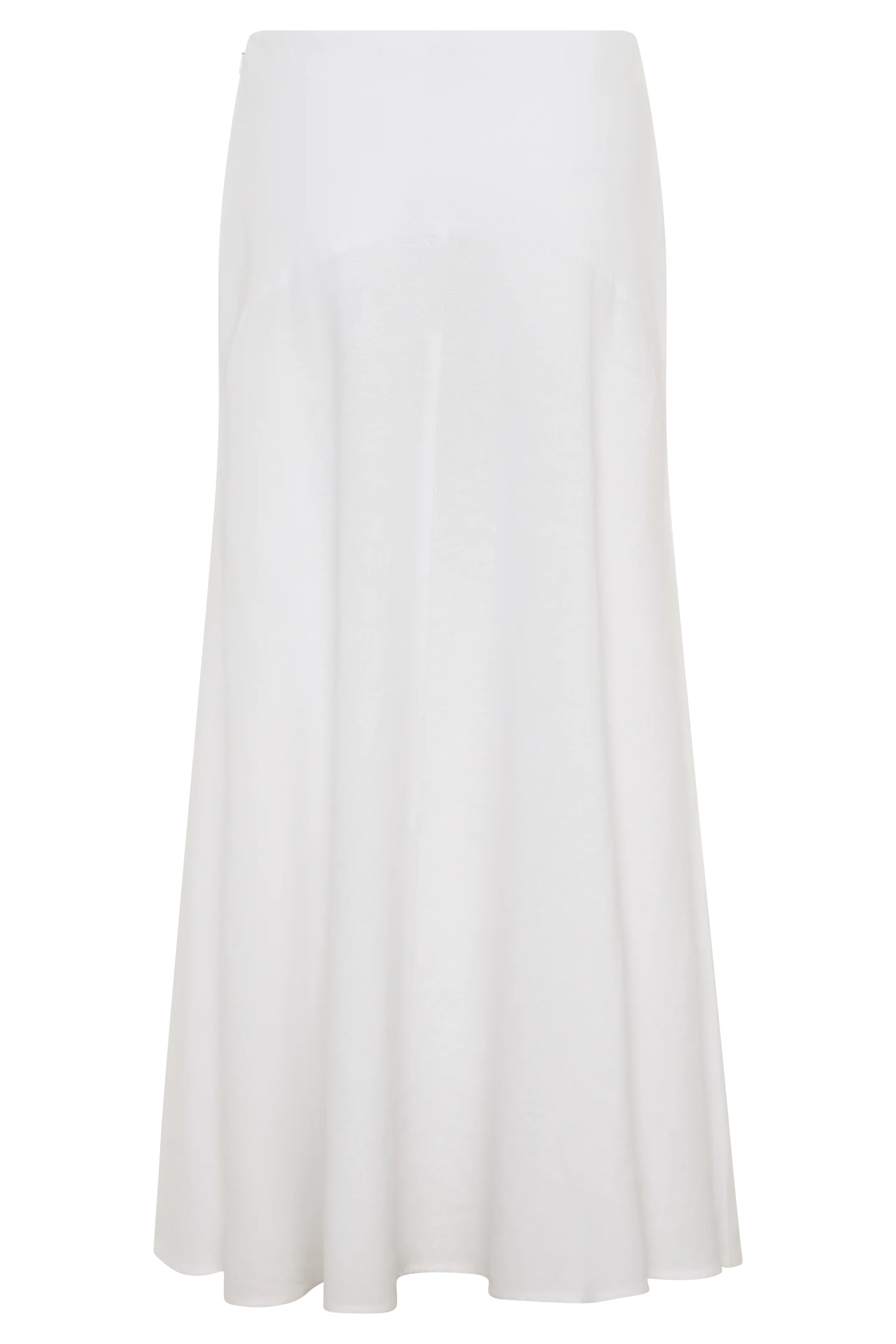 Selma Curved Waist Midi Skirt - White - Image 9