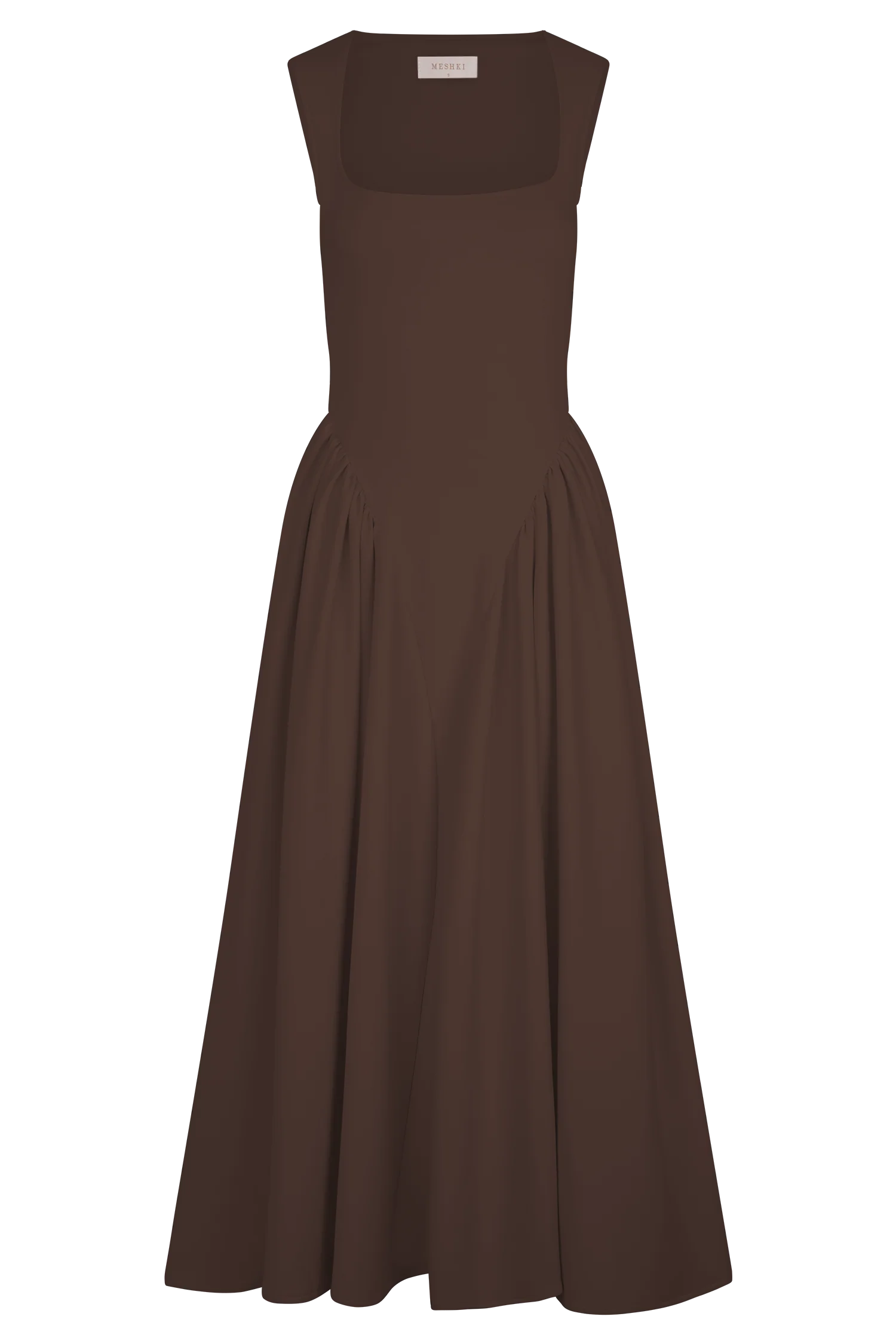 Sharon Scuba Jersey Midi Dress - Cacao Brown - Image 7