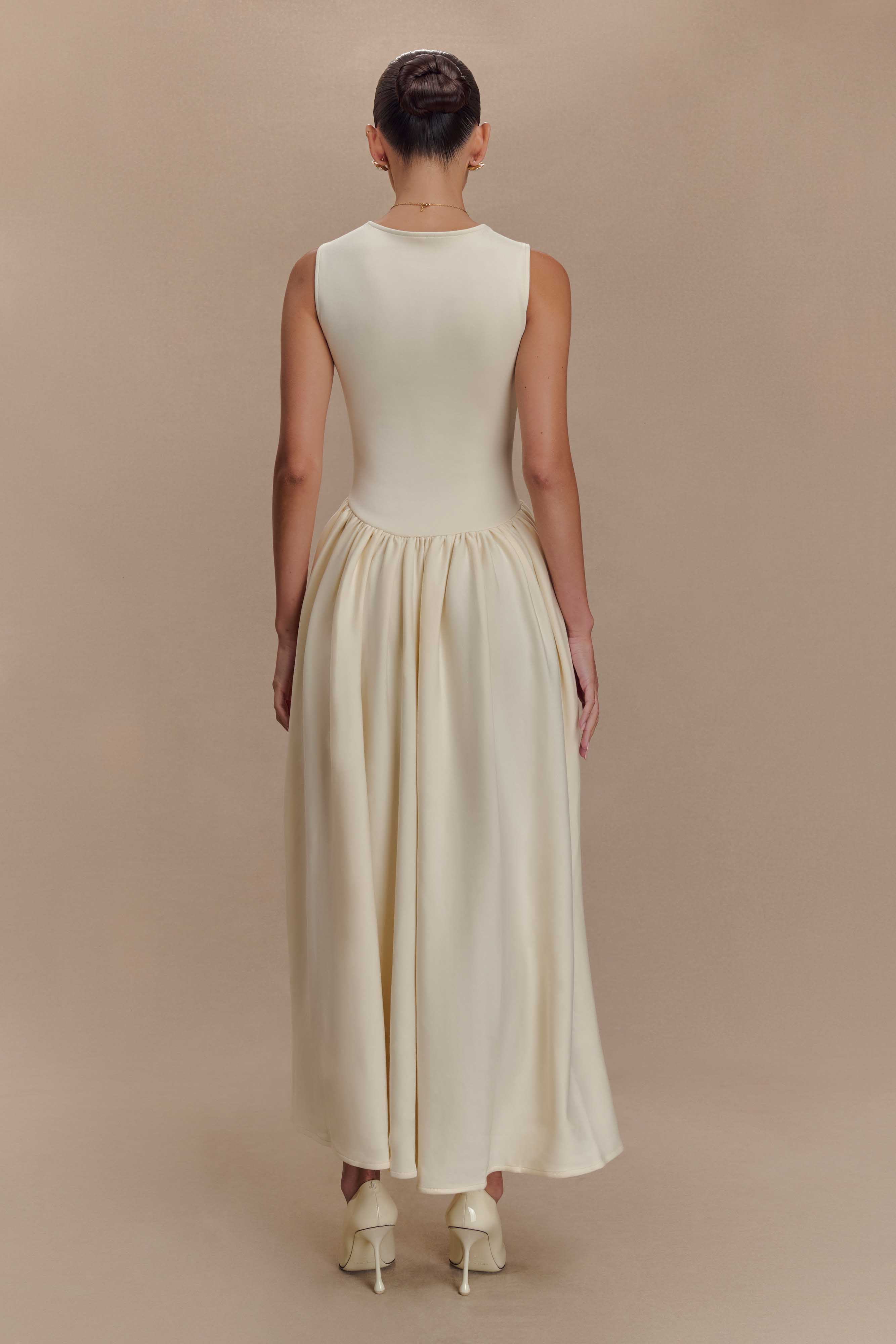 Sharon Scuba Jersey Midi Dress - Ivory - Image 4