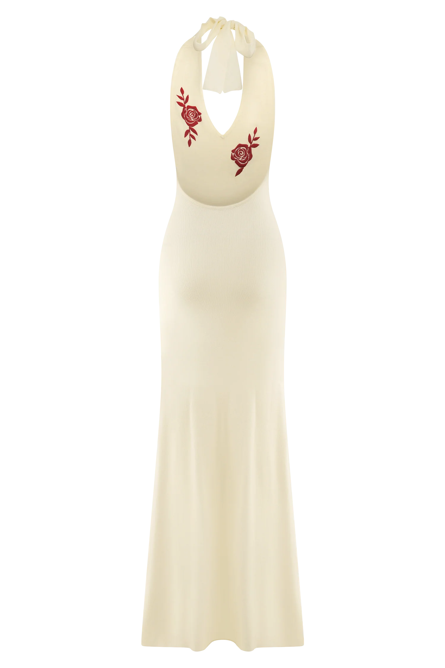 Shiloh Rose Knit Halter Maxi Dress - Ivory - Image 6