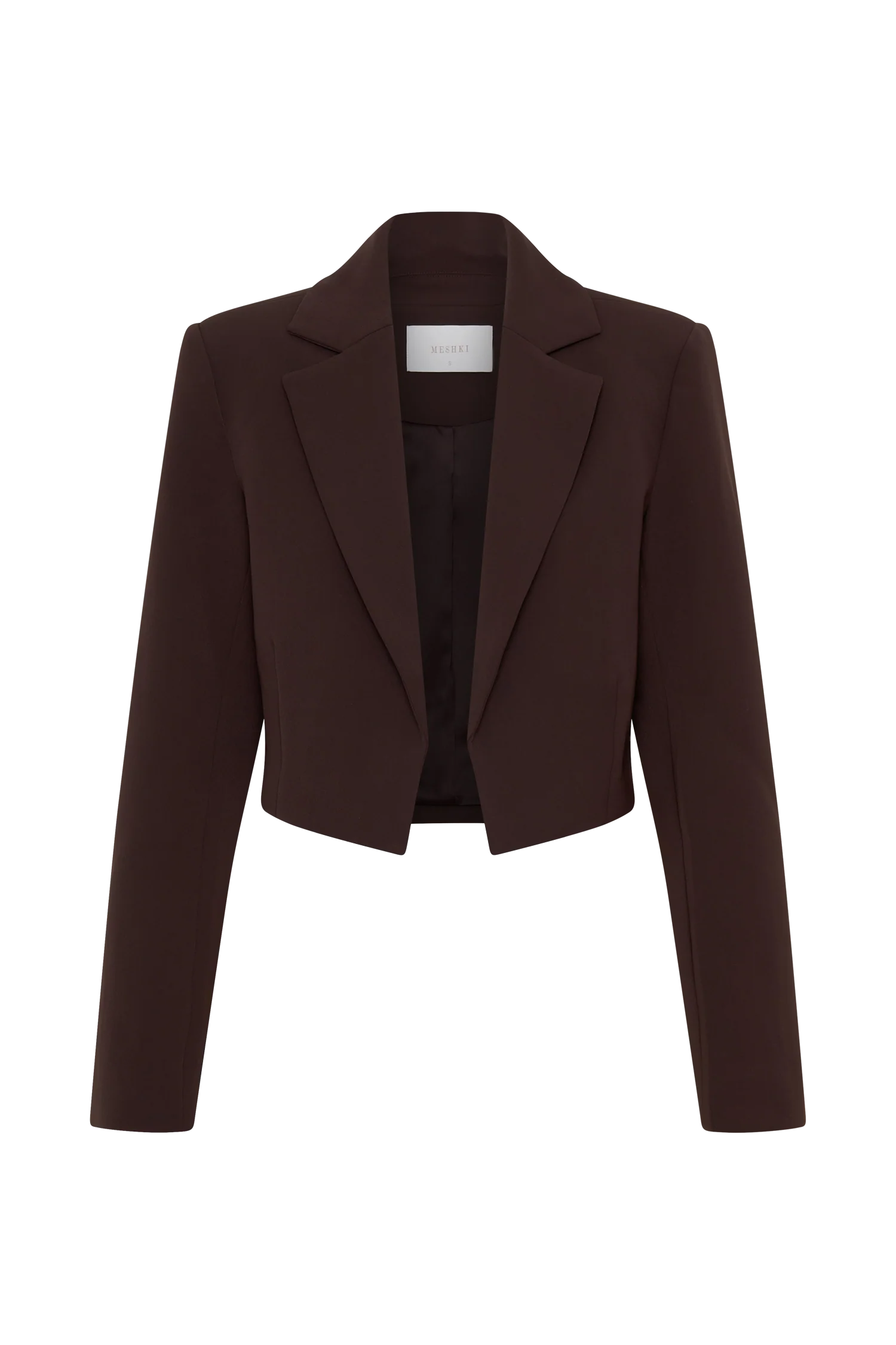 Simone Cropped Suiting Blazer - Dark Chocolate - Image 7