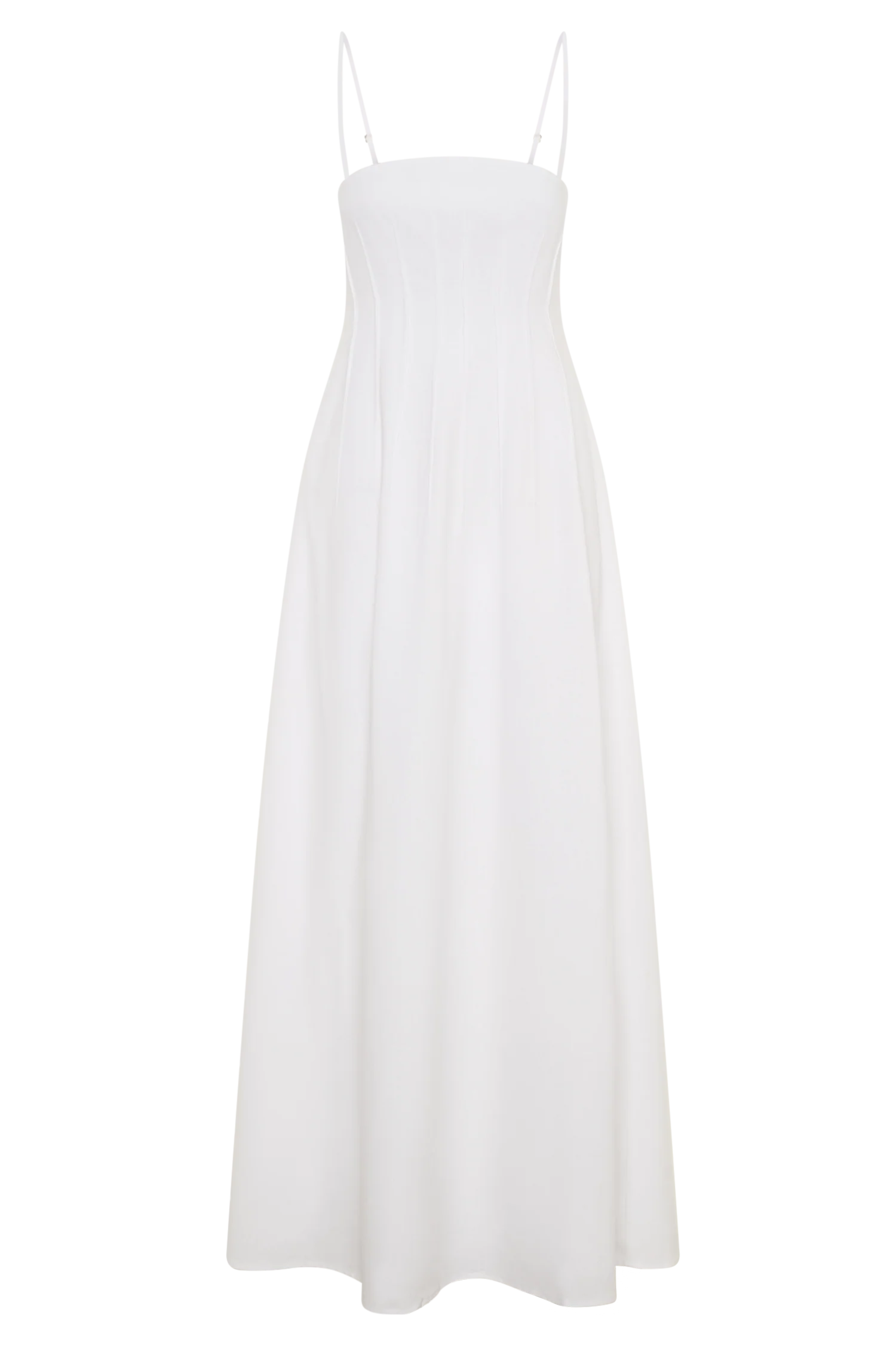 Sofie Pintuck Linen Maxi Dress - White - Image 8