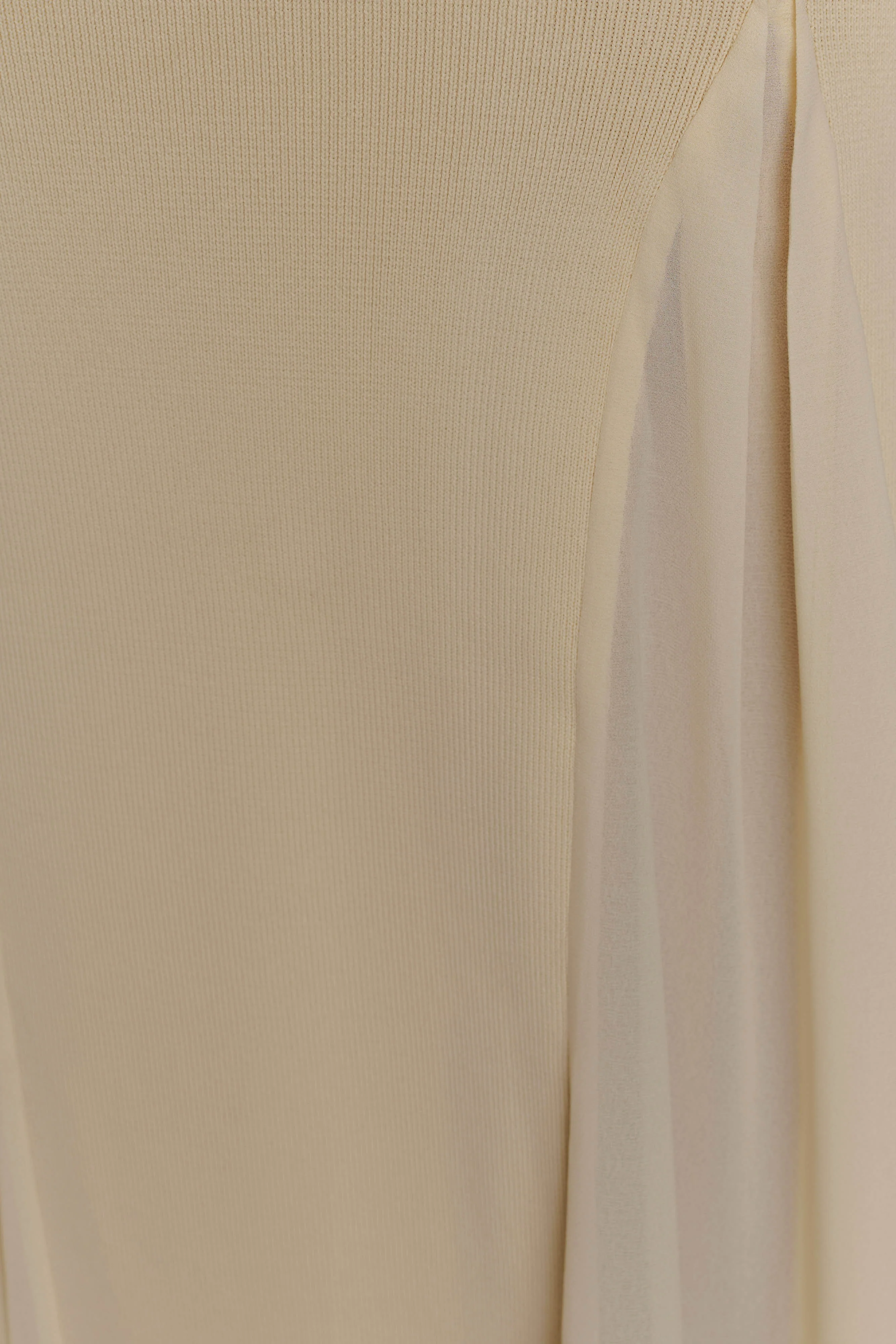 Soleil Knit And Mesh Halter Maxi Dress - Cream - Image 5