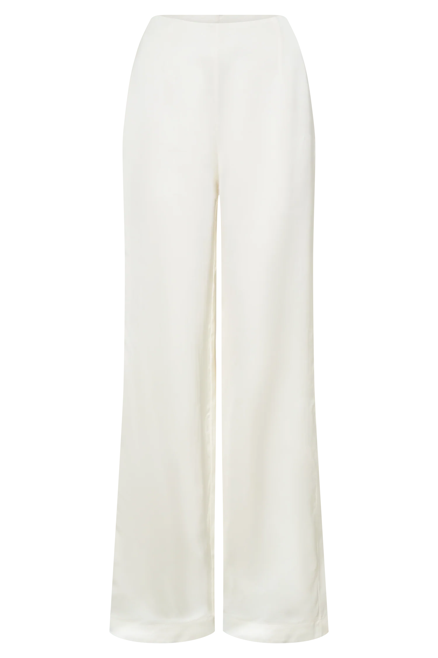 Sydney Straight Leg Satin Pants - Ivory - Image 6