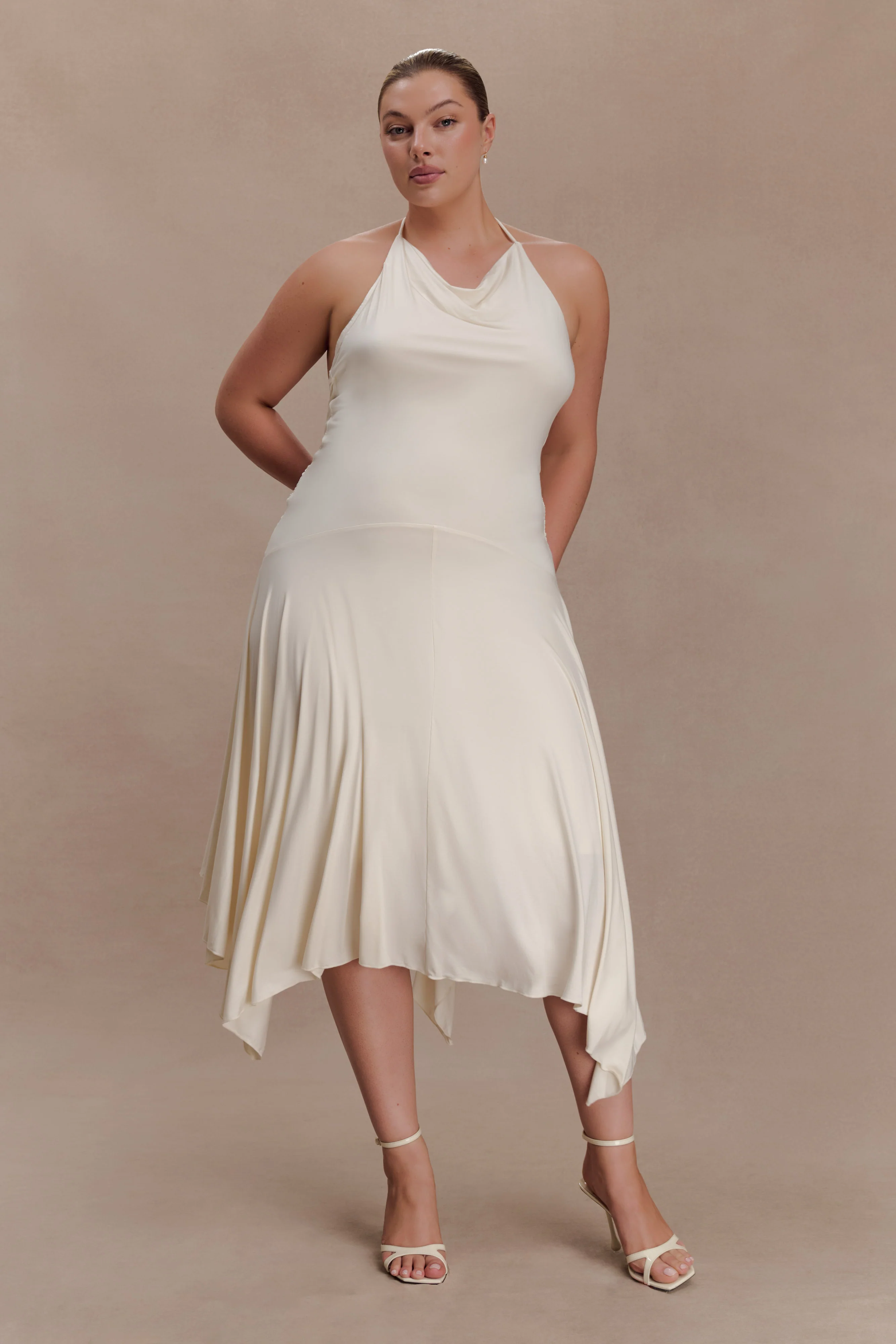 Sylvie Modal Hankie Midi Dress - Ivory - Image 5