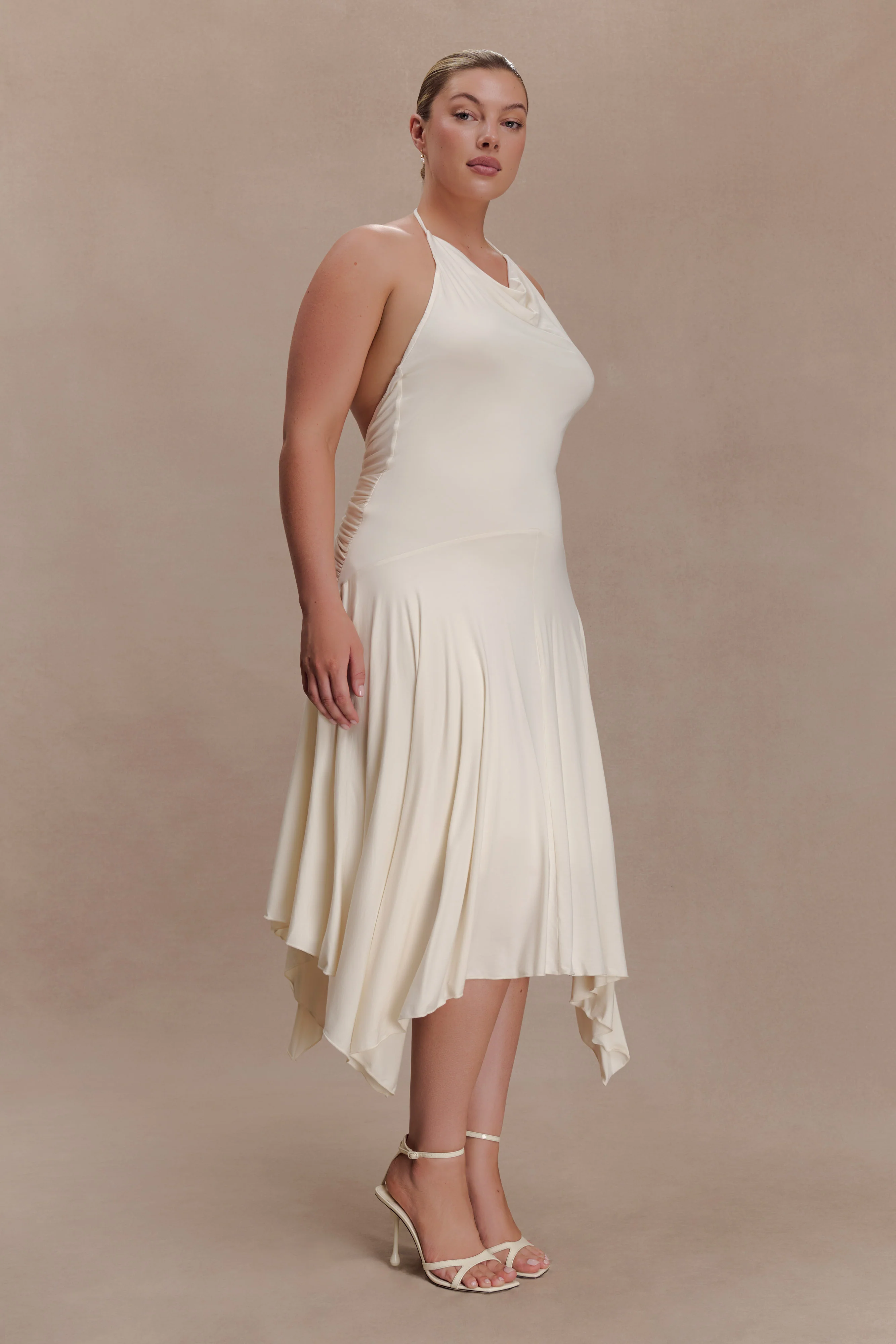 Sylvie Modal Hankie Midi Dress - Ivory - Image 6