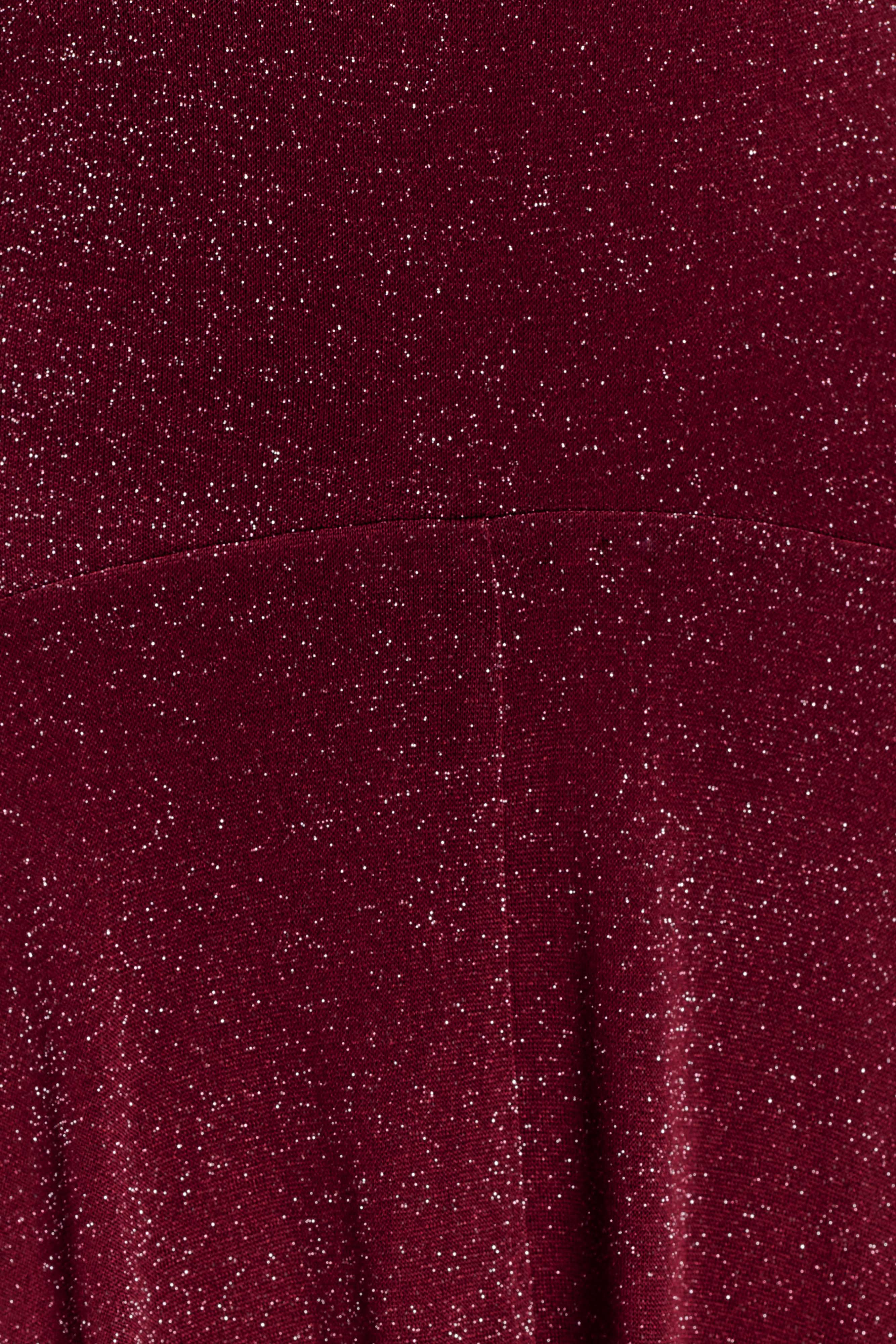 Sylvie Lurex Hankie Midi Dress - Wine - Image 9