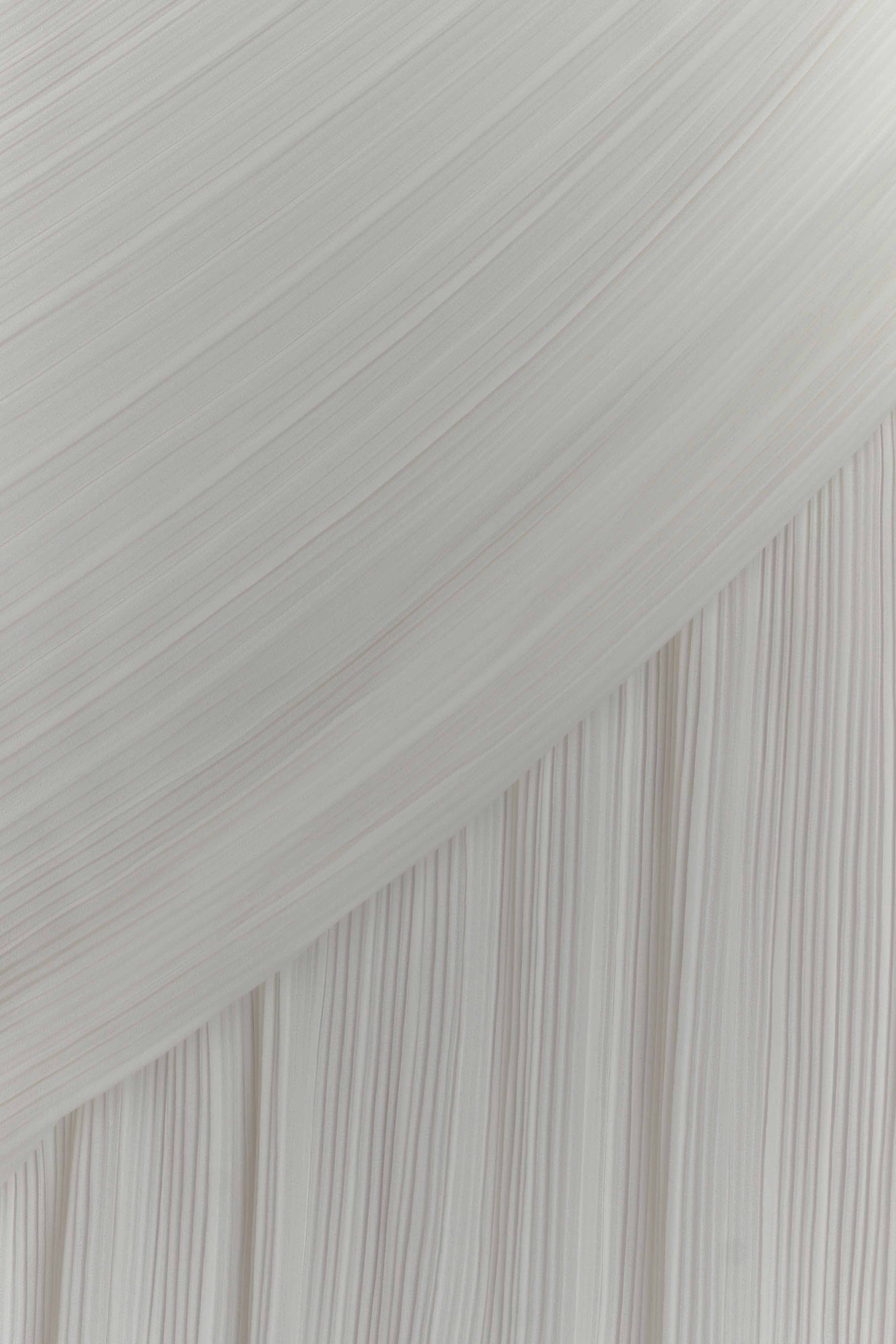 Tamara Shirred Chiffon Midi Dress - White - Image 4