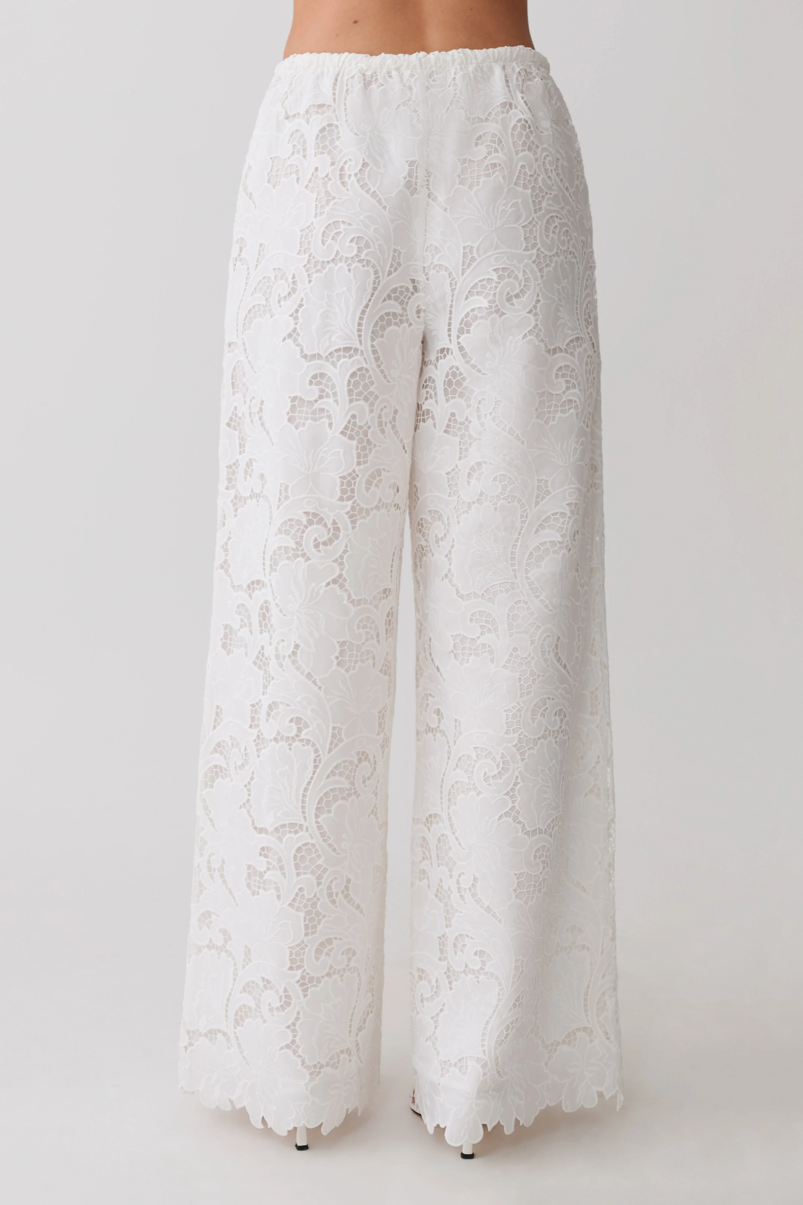 Tessa Broderie Straight Leg Pants - White - Image 6