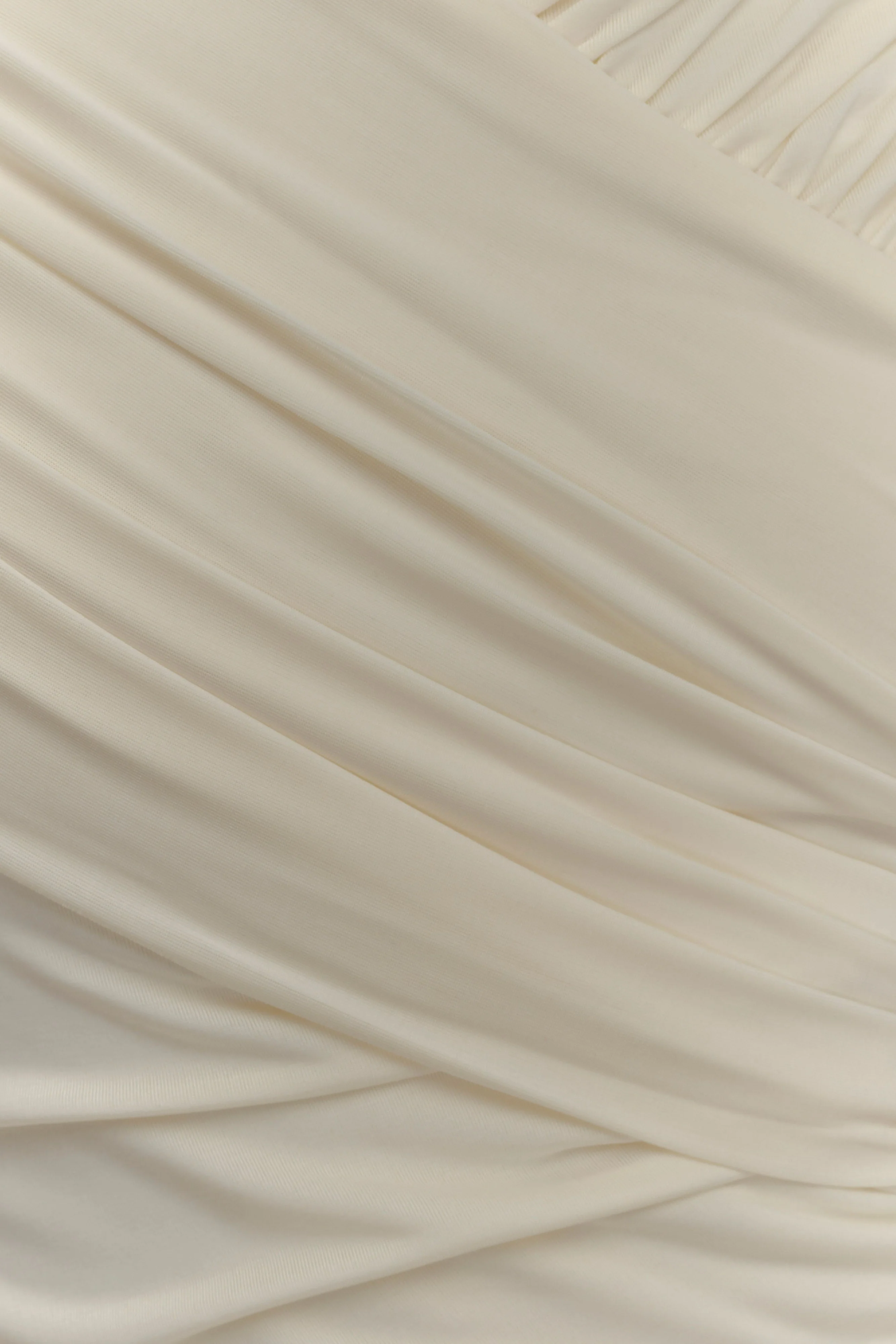 Therese Off Shoulder Ruched Maxi Dress - Ivory - Image 5