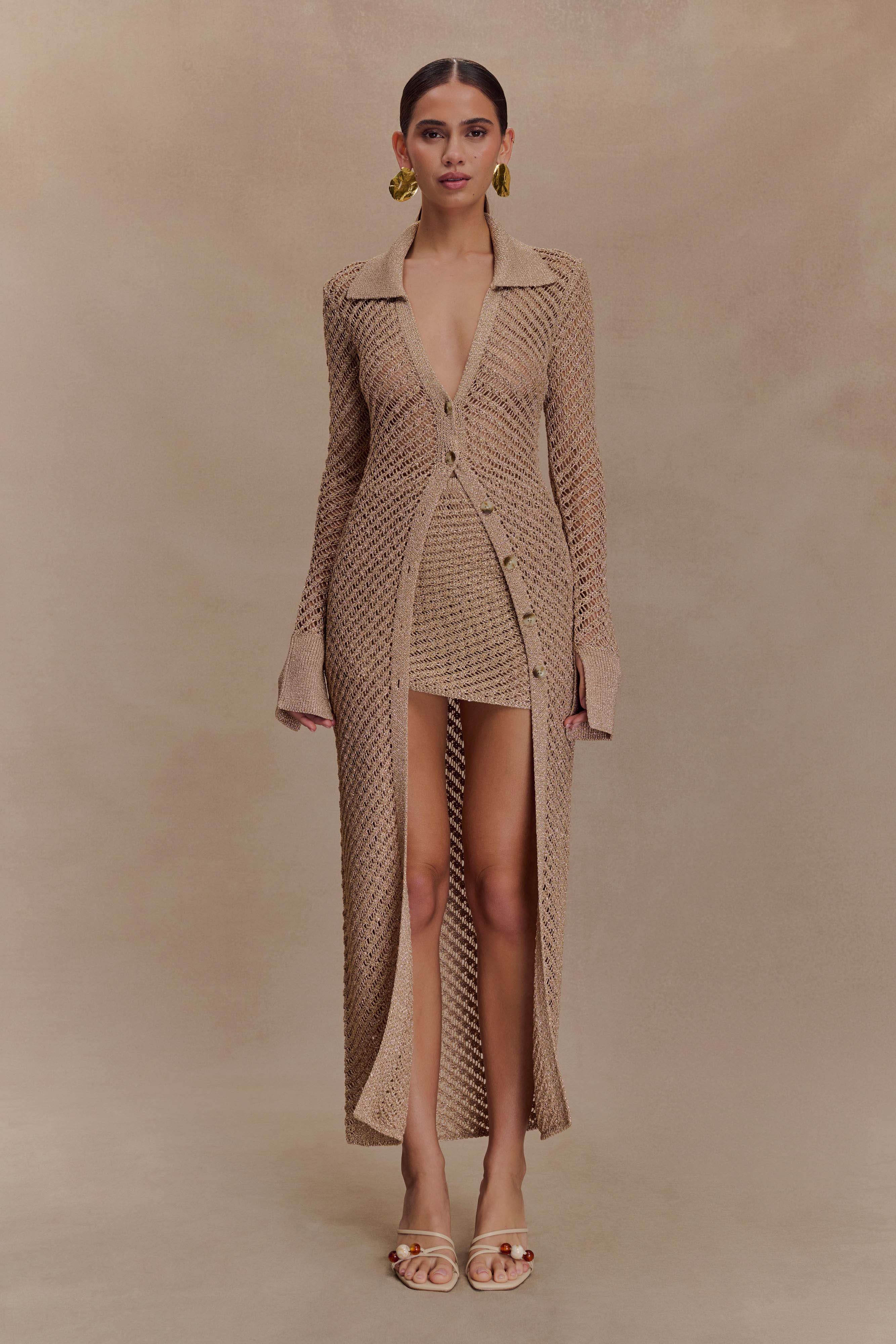 Waverley Metallic Knit Mini Skirt - Gold - Image 6