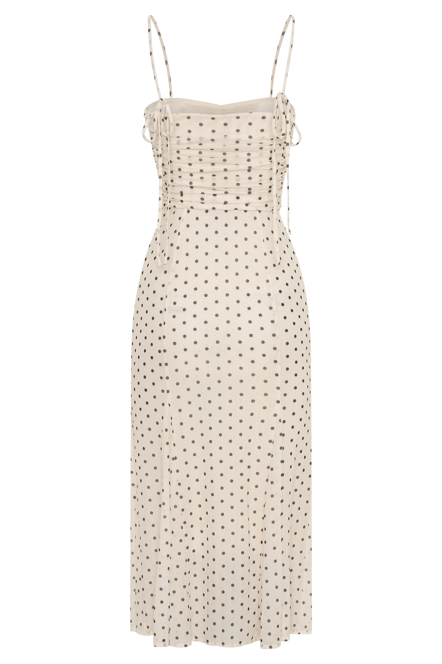 Willa Gathered Mesh Midi Dress - Polka Dot - Image 7